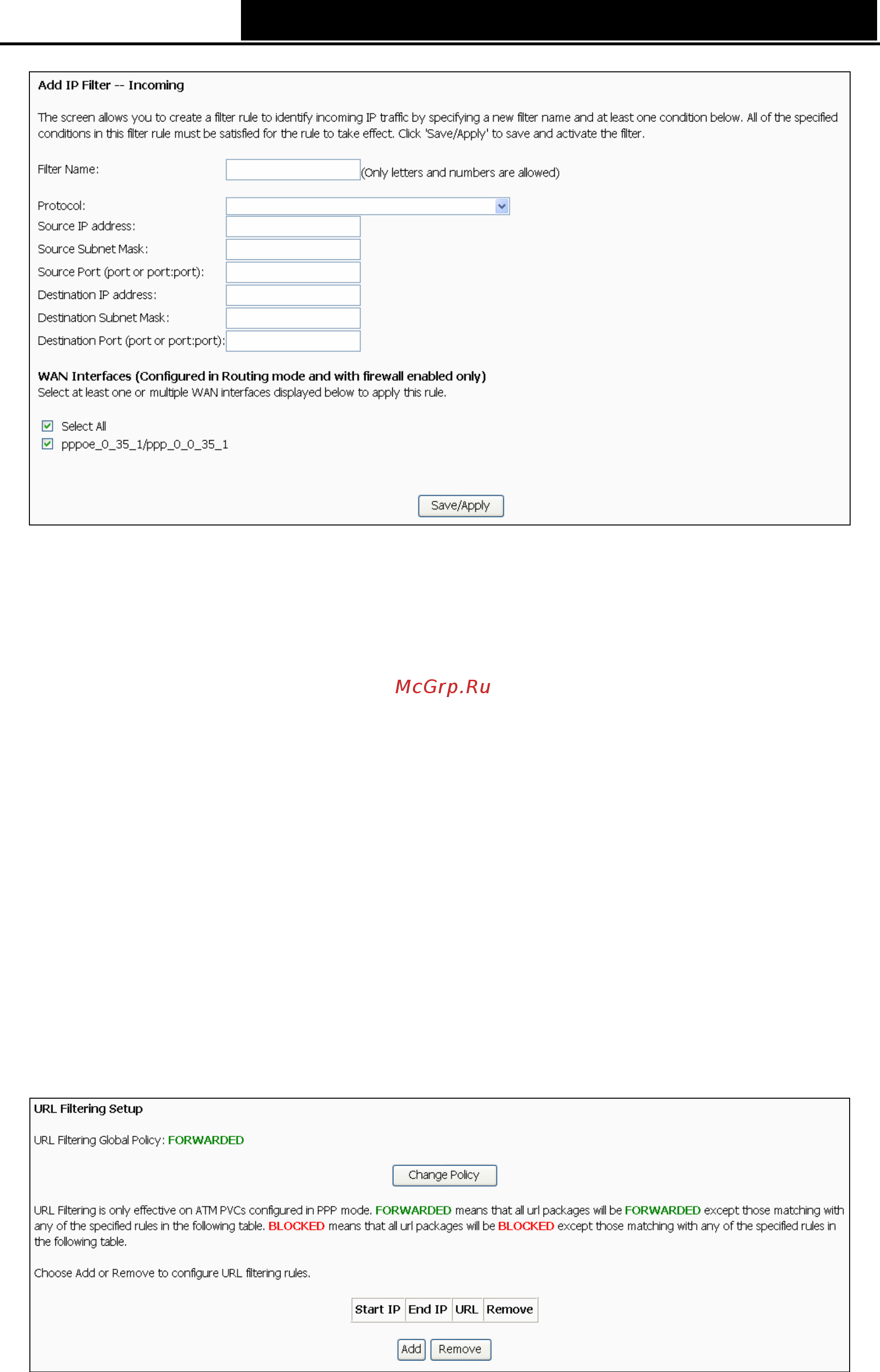 Tp-Link TD-W8950ND [51/94] Url filtering