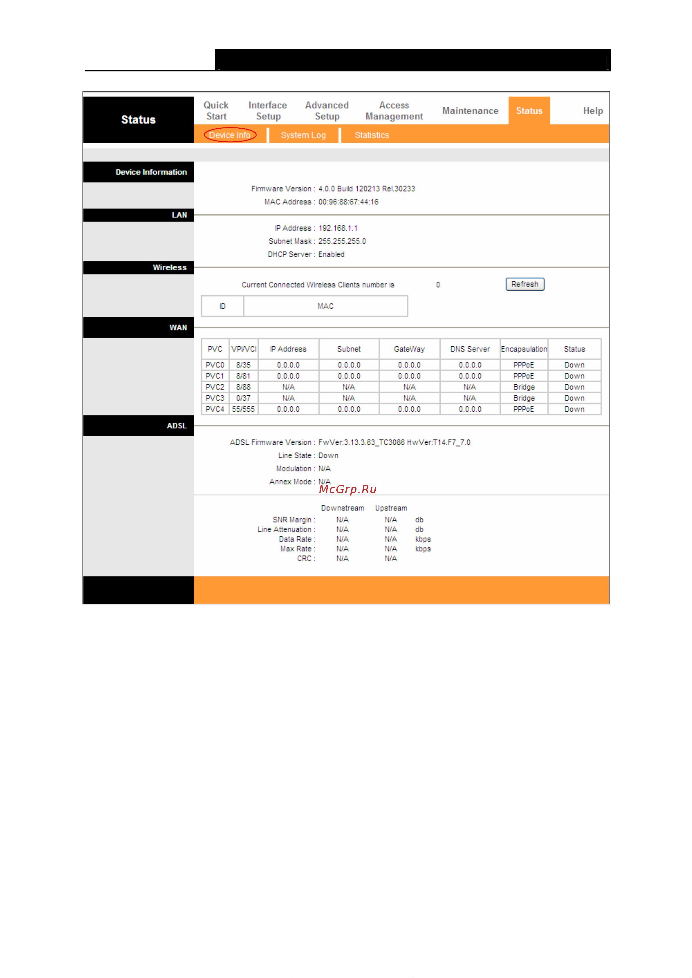 Tp-Link TD-W8951NB [24/92] System log