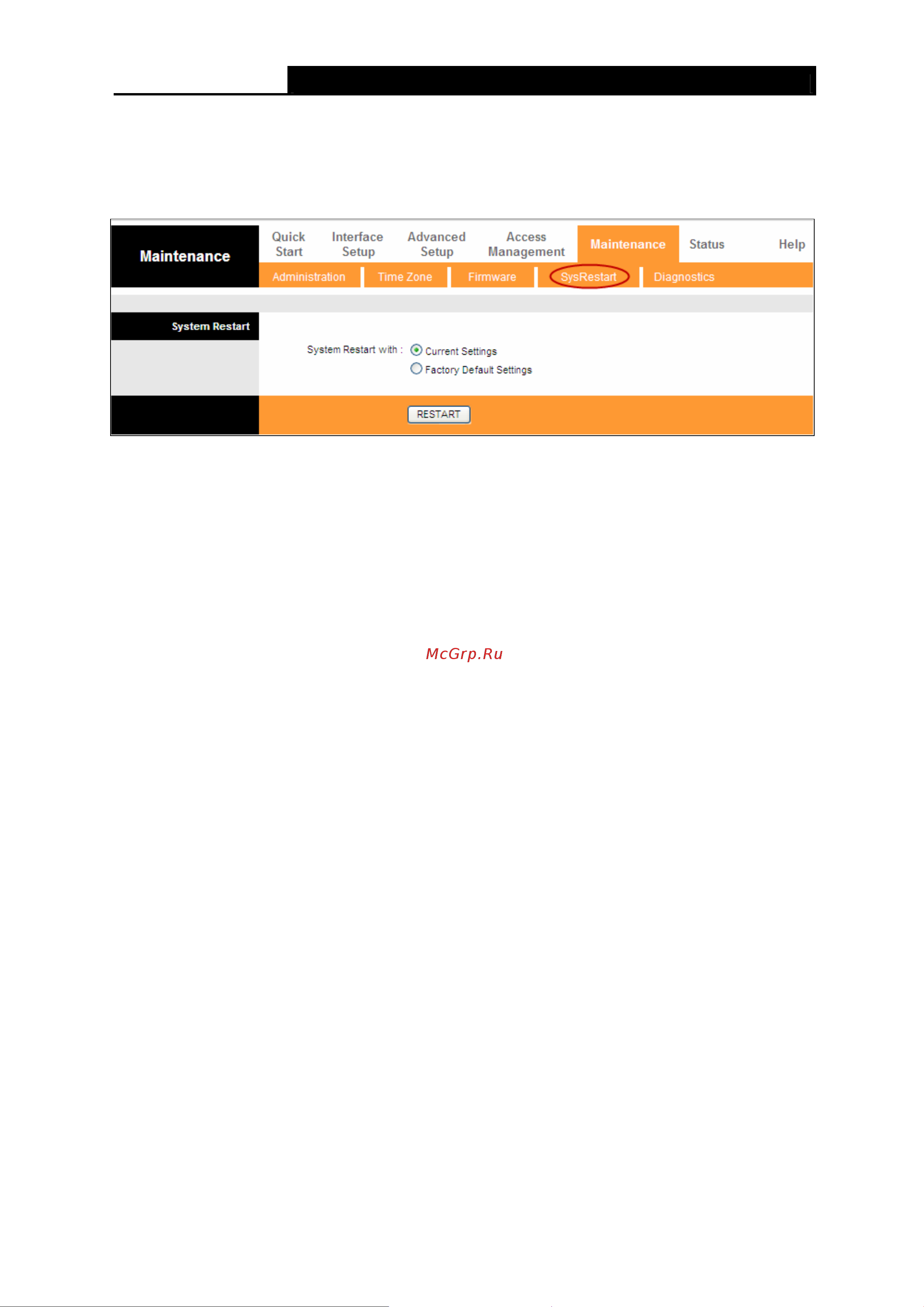 Tp-Link TD-W8951NB [79/92] Sysrestart