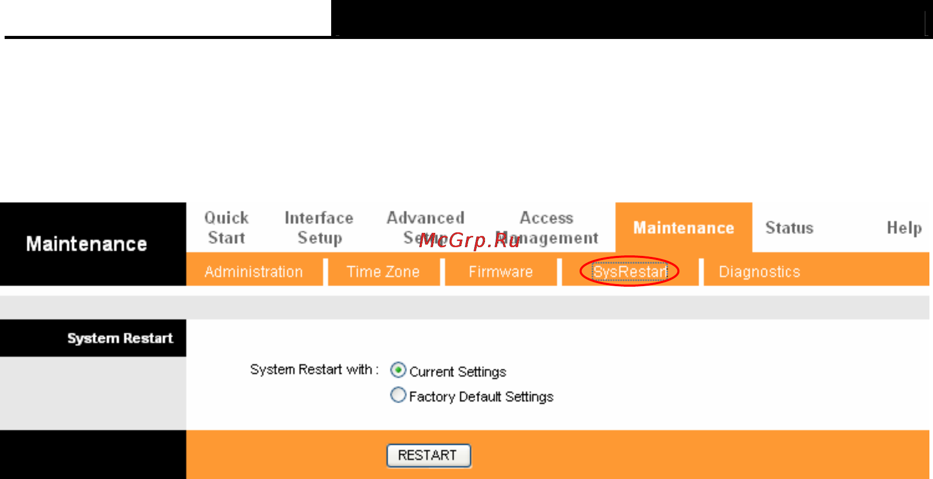 Tp-Link TD-W8901G [70/73] Sysrestart
