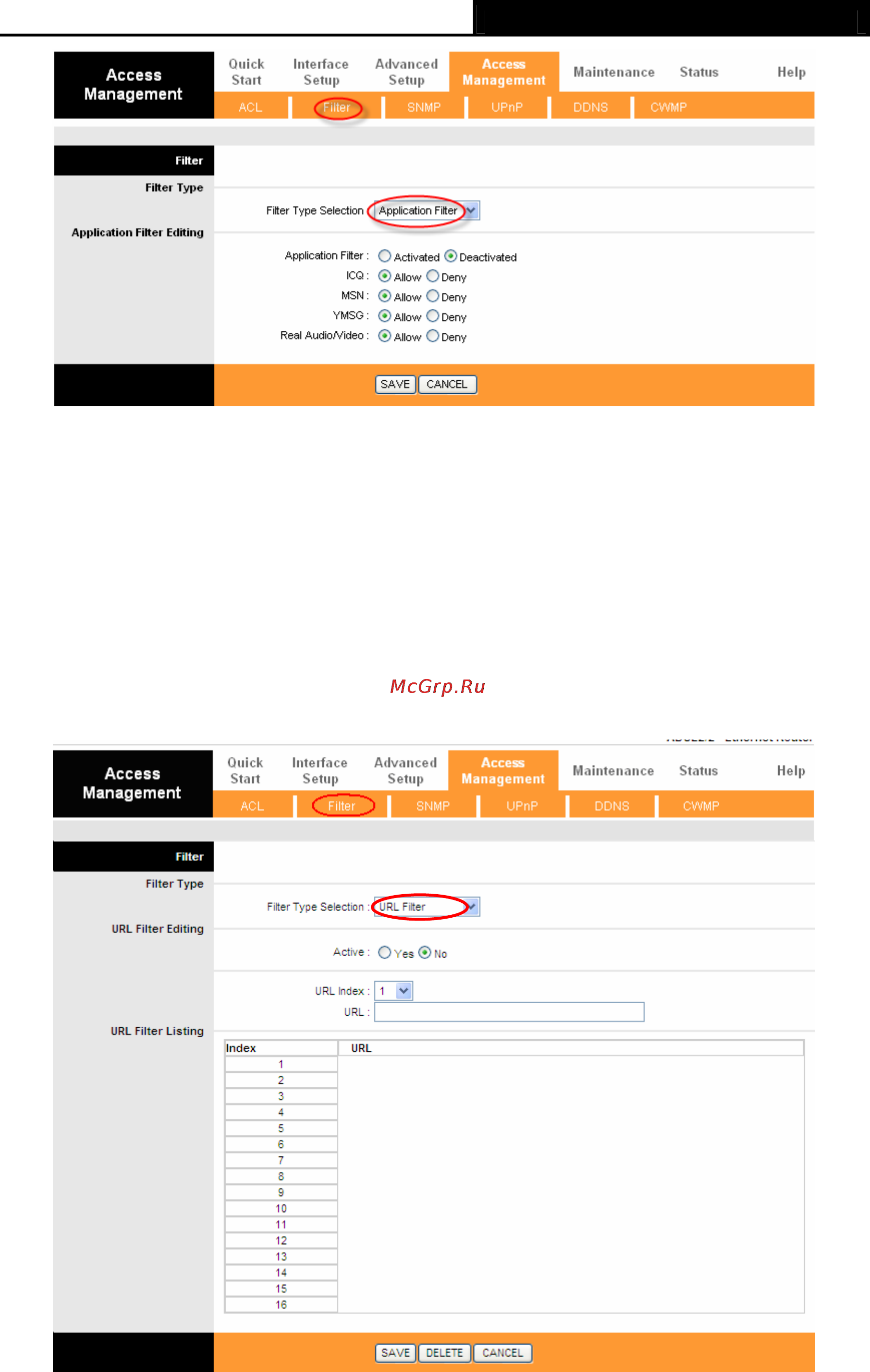 Tp-Link TD-8816 [46/67] Url filter