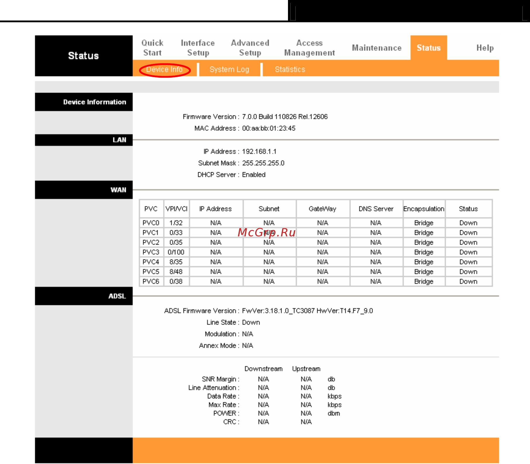 Tp-Link TD-8817 [20/69] System log