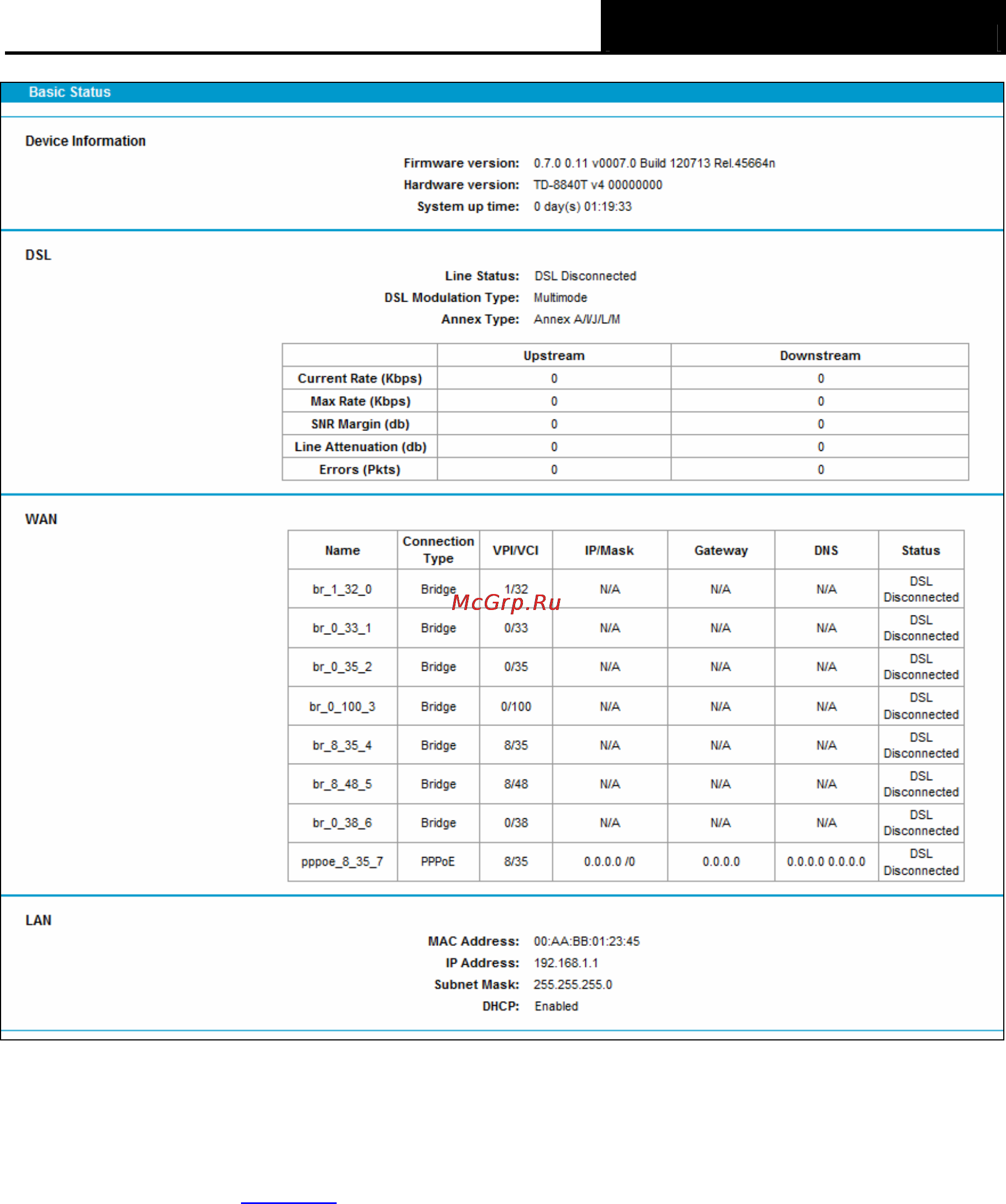 Tp-Link TD-8840T [22/77] Quick setup