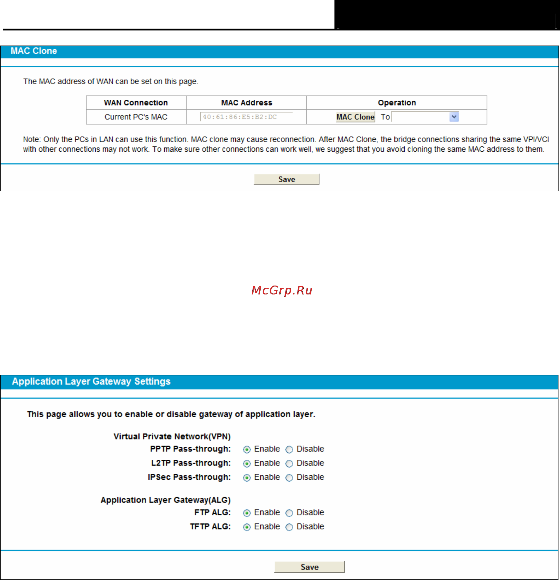 Tp-Link TD-8840T [34/77] Alg settings