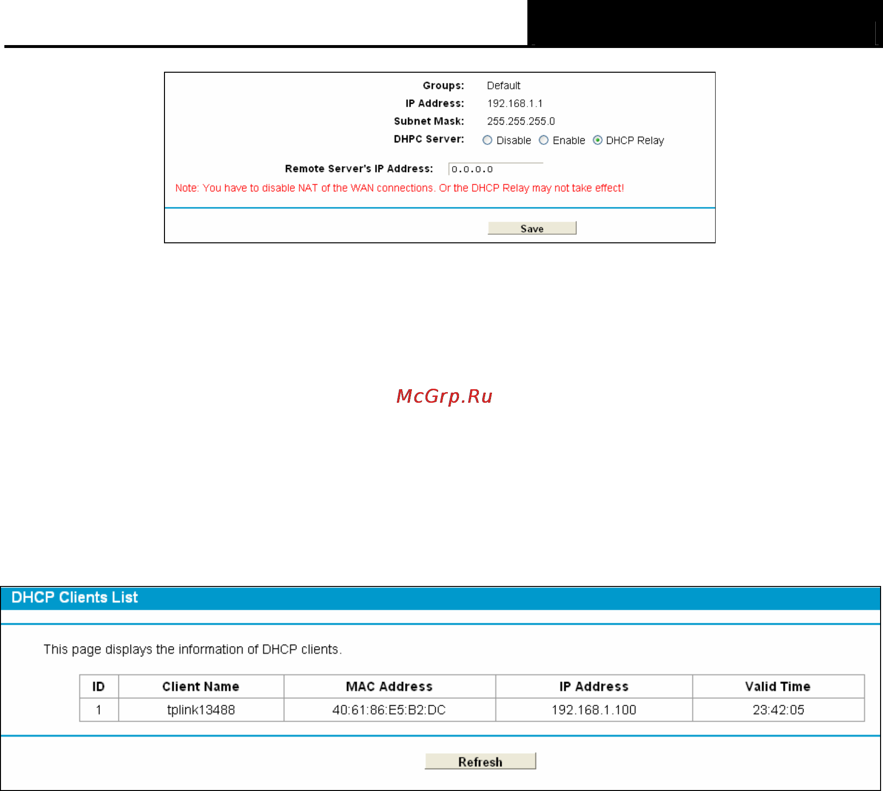 Tp-Link TD-8840T [37/77] Clients list