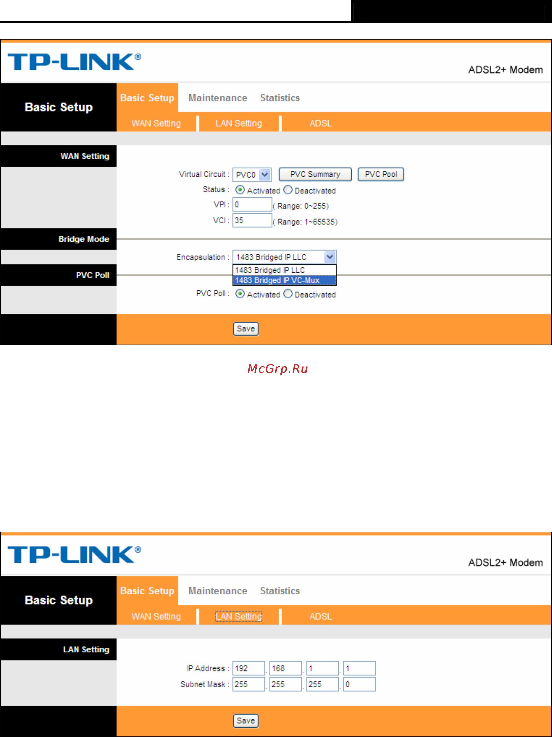 Tp-Link TD-8616 [21/26] Lan setting