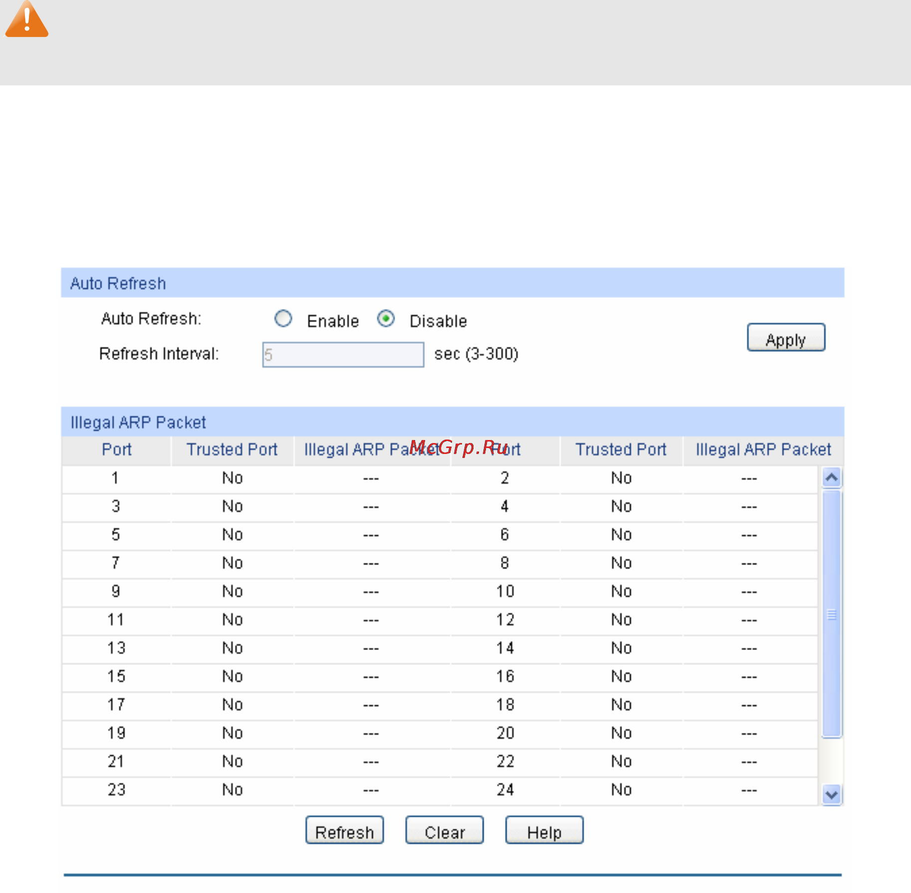 Tp-Link TL-SG5412F [169/257] Arp statistics