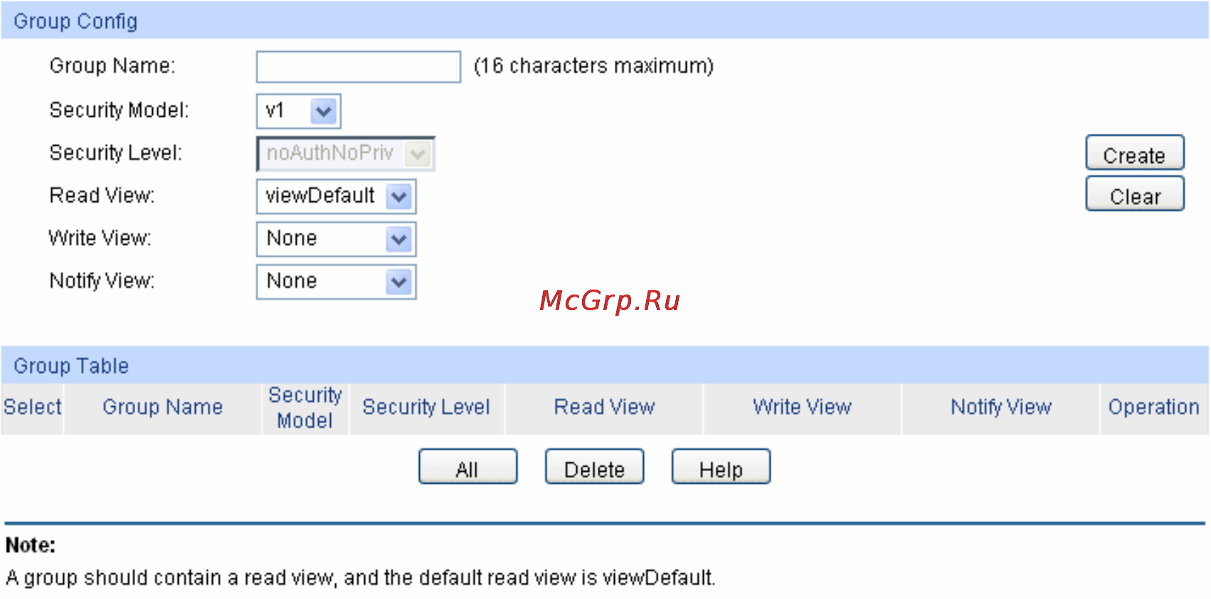 Tp-Link TL-SG5412F [185/257] Snmp group