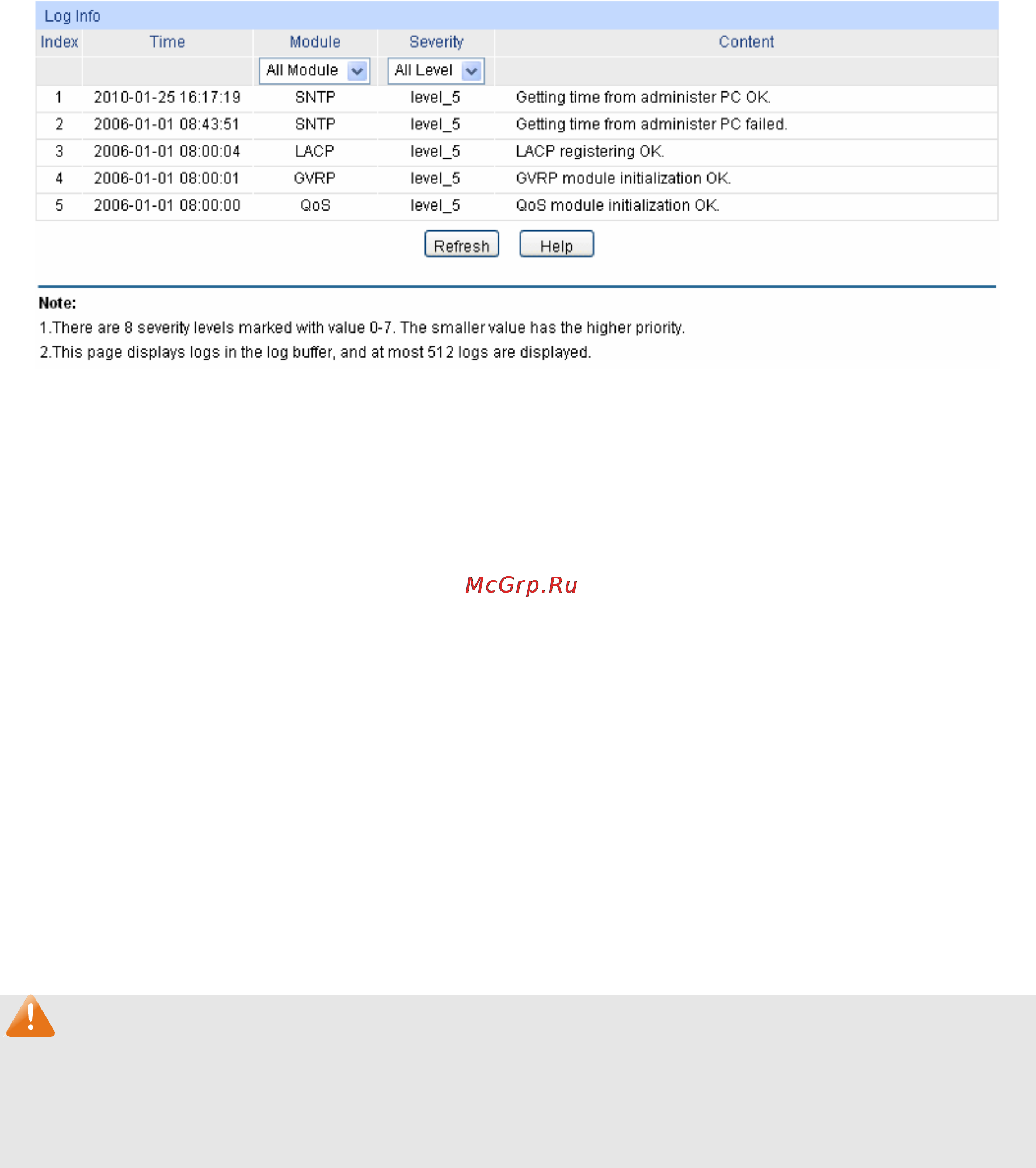 Tp-Link TL-SG5412F [230/257] Log table