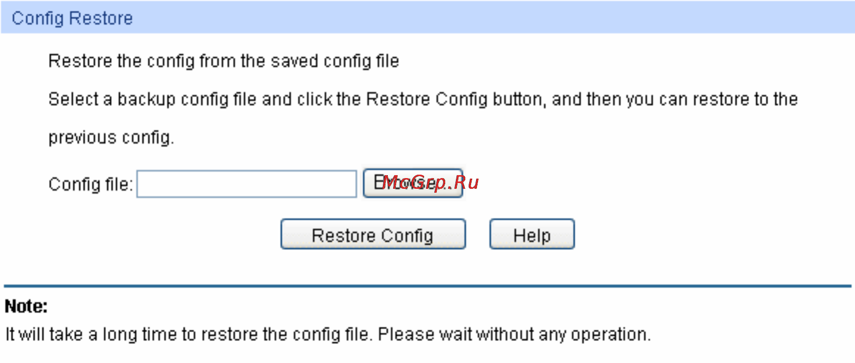 Tp-Link TL-SL5428E [26/259] Config restore