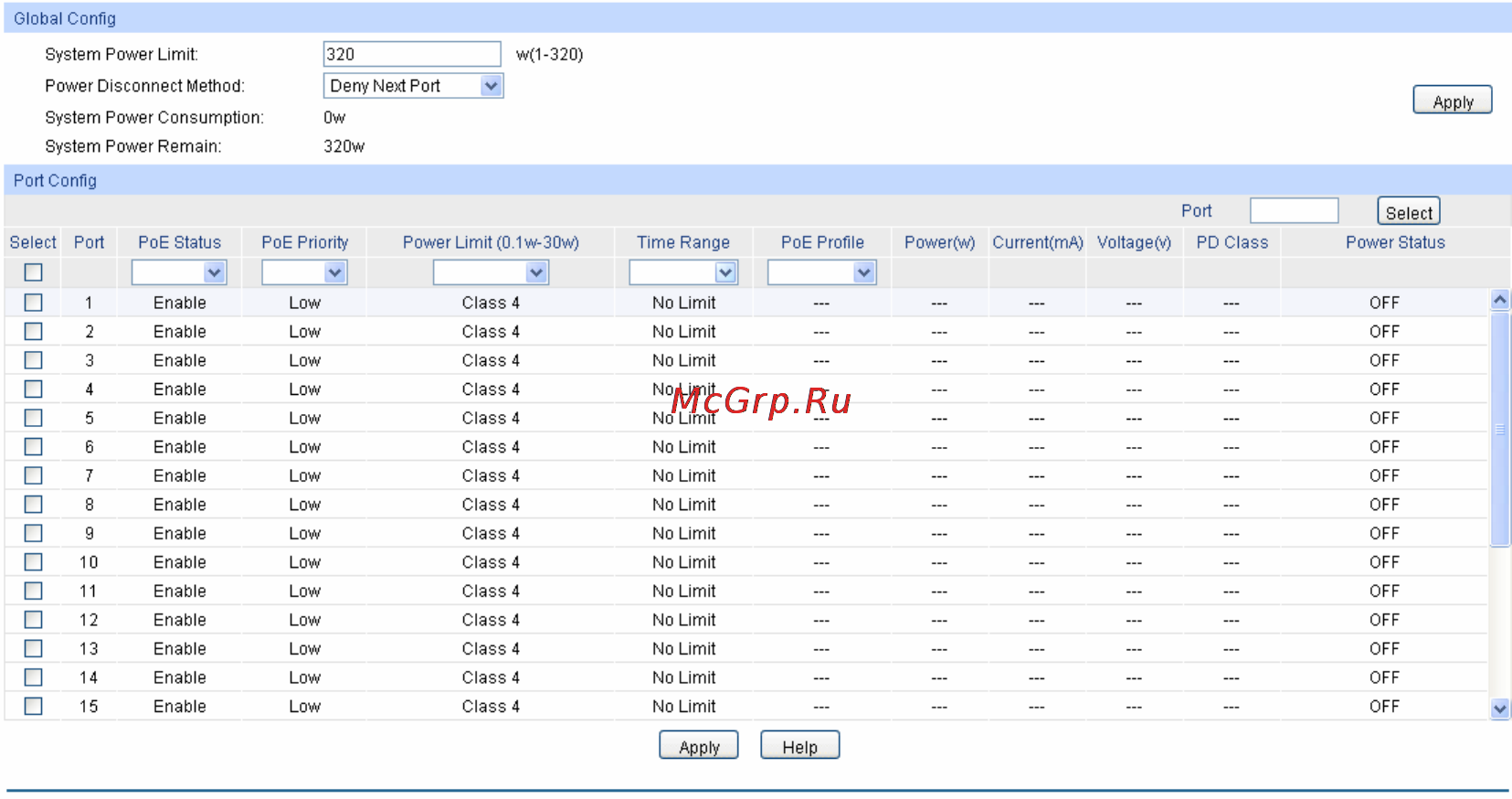 Tp-Link TL-SG3424P [135/259] Poe config