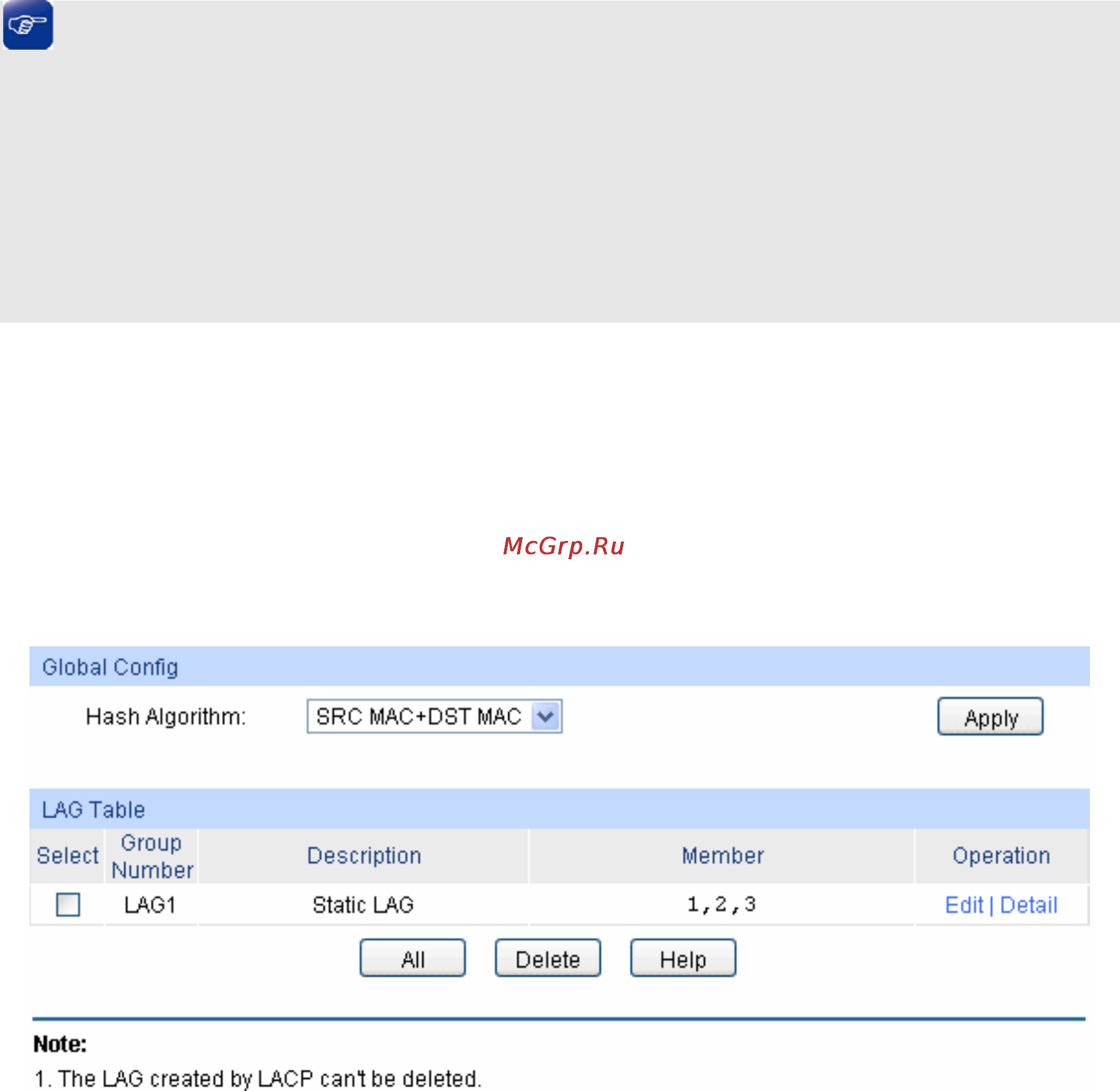 Tp-Link TL-SG3424 [48/241] Lag table