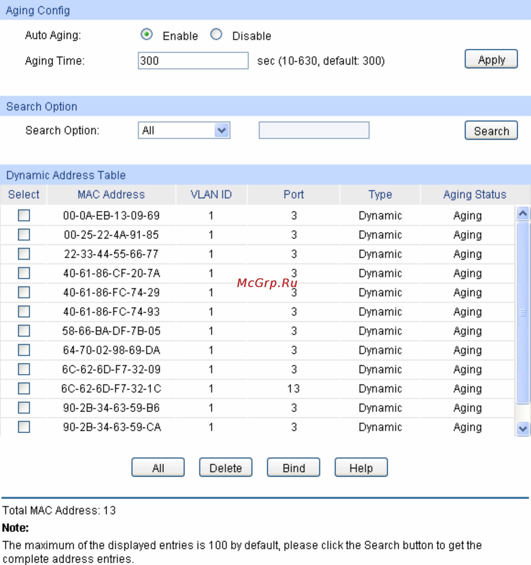 Tp-Link TL-SG3424 [59/241] The following entries are displayed on this screen