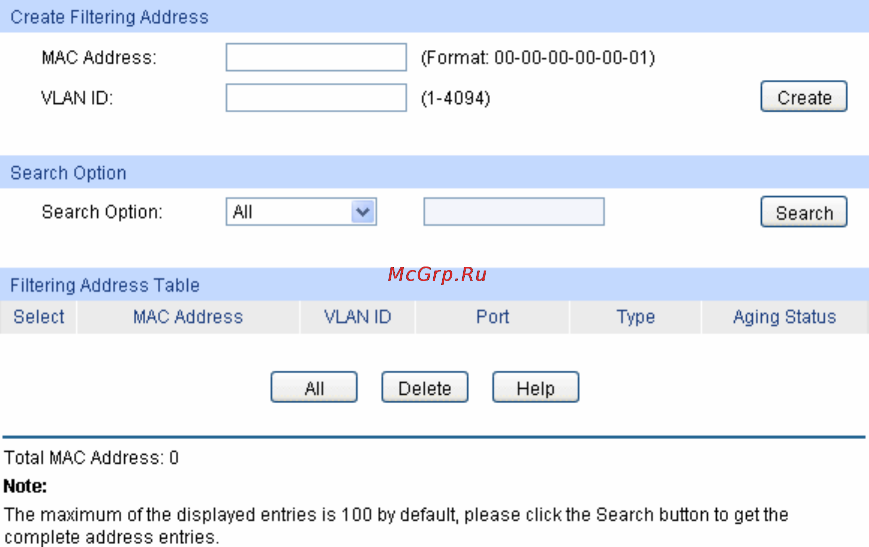 Tp-Link TL-SG3424 [61/241] The following entries are displayed on this screen