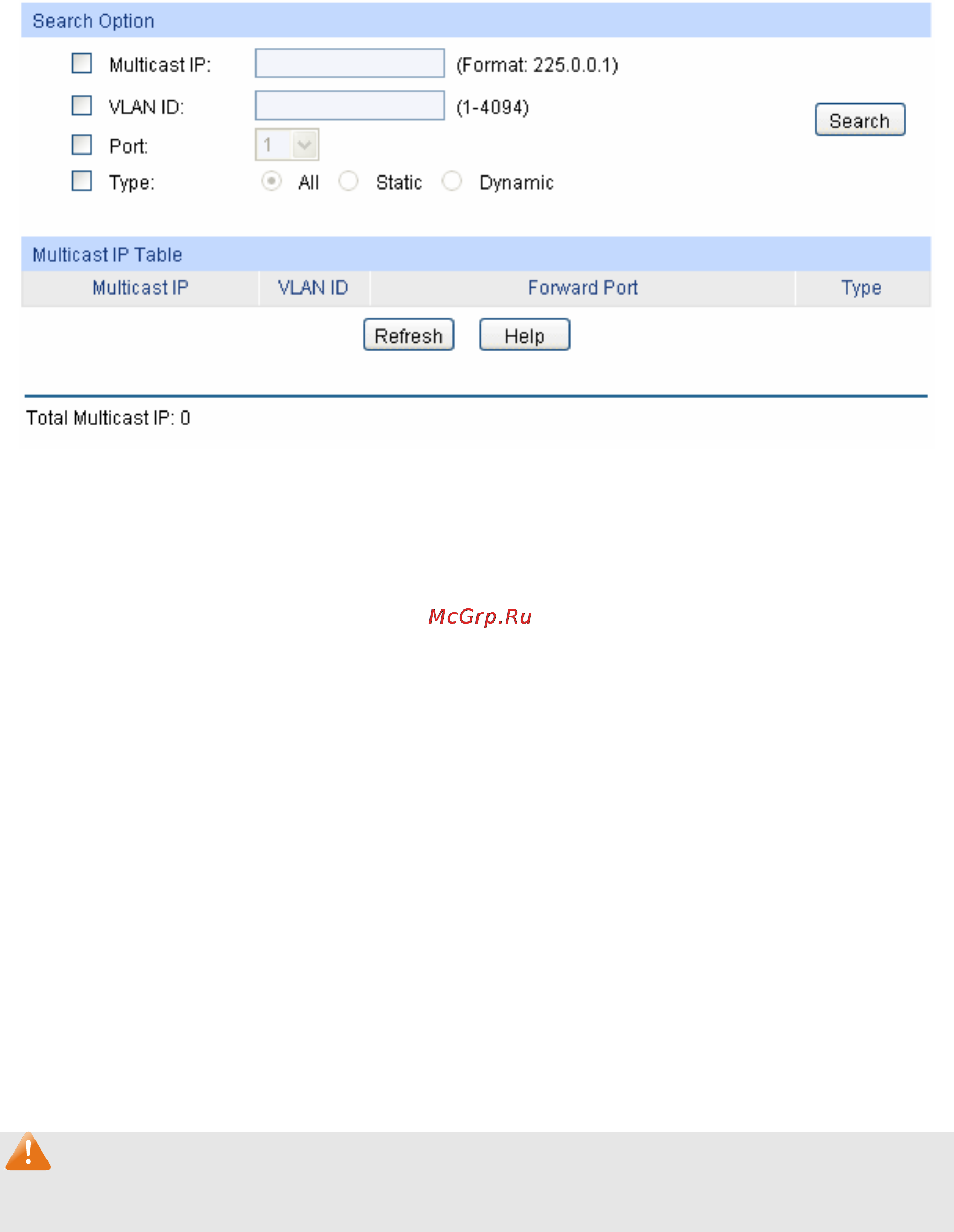 Tp-Link TL-SG3216 [111/236] Multicast ip table