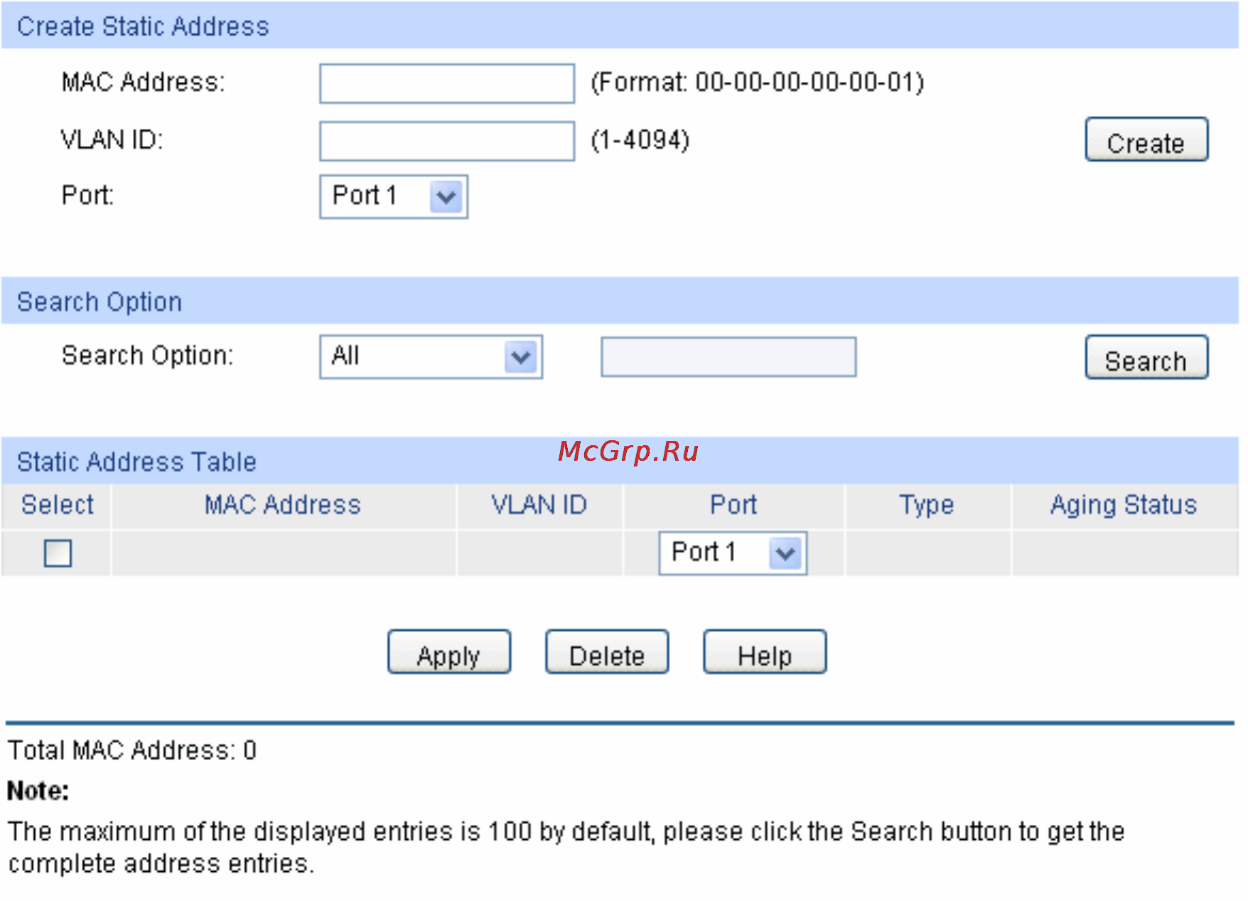 Tp-Link TL-SG3216 [53/236] Static address