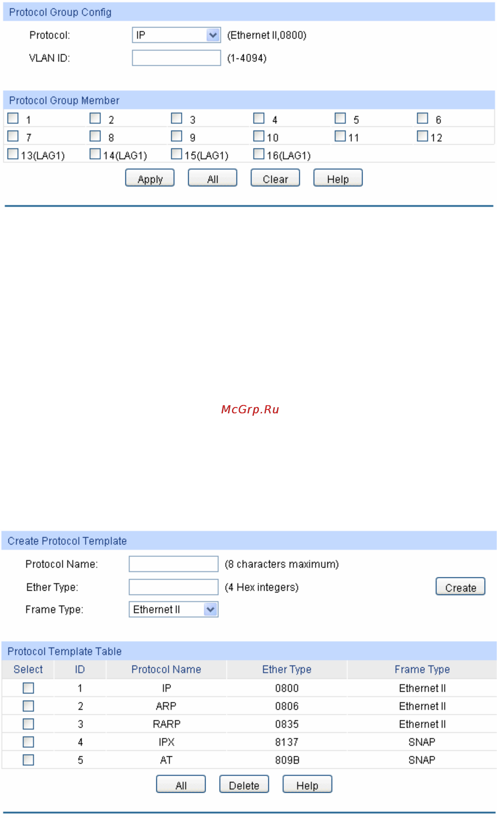 Tp-Link TL-SG3216 [70/236] Protocol template