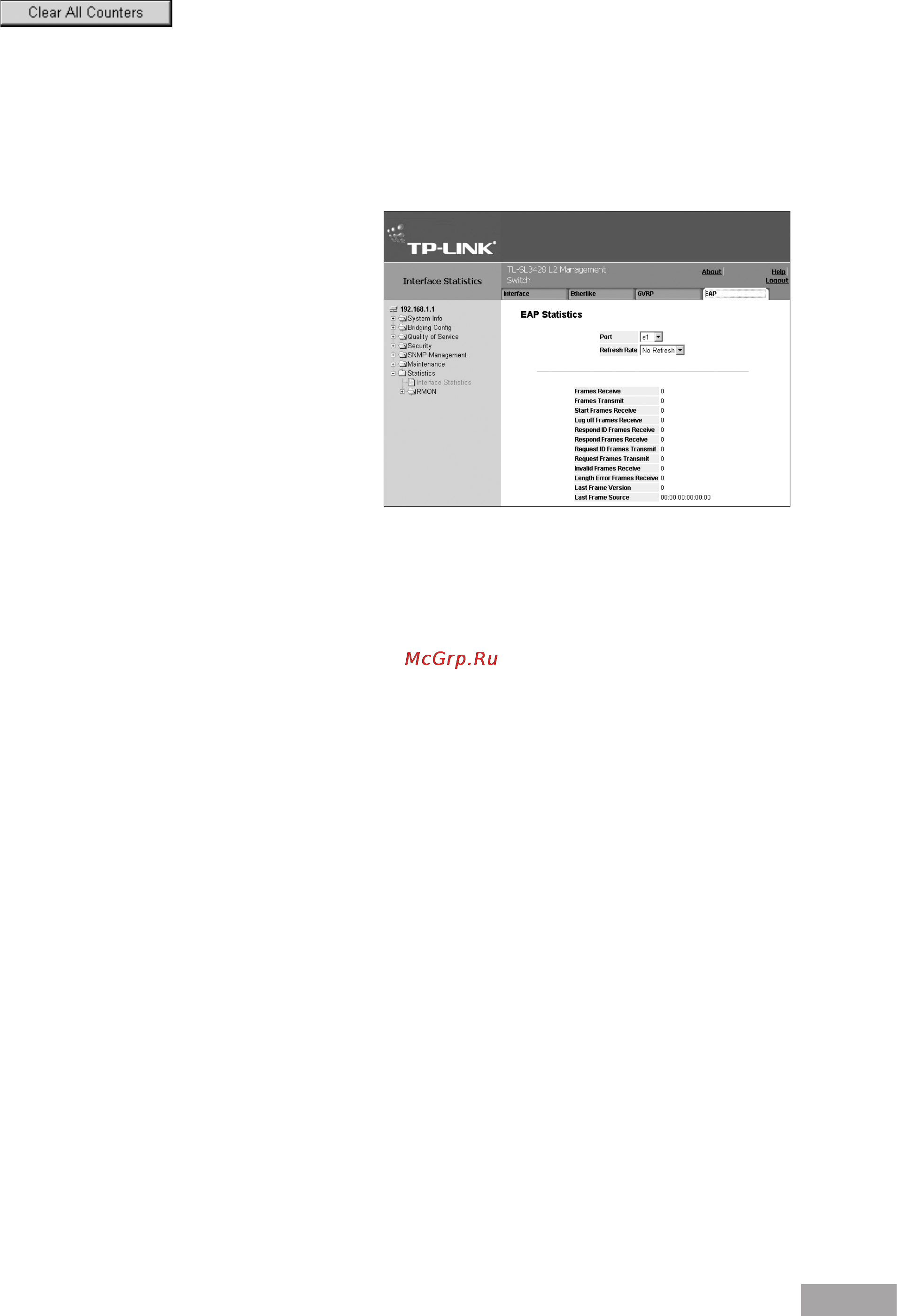 Tp-Link TL-SL3452 [103/120] Viewing eap statistics