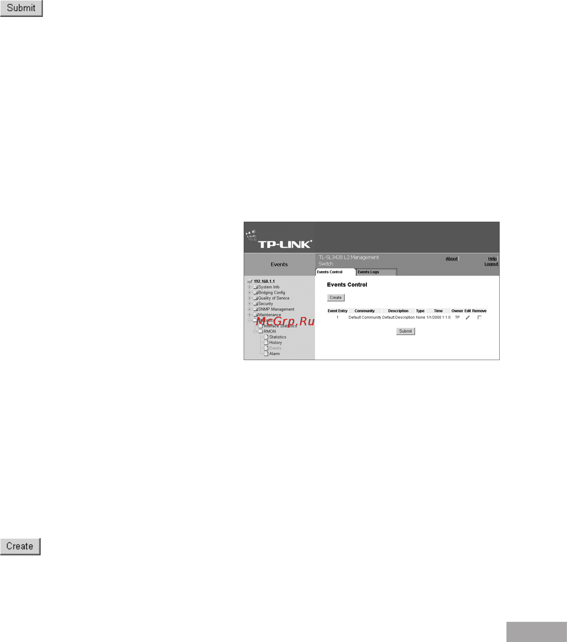 Tp-Link TL-SL3452 [107/120] Configuring rmon events