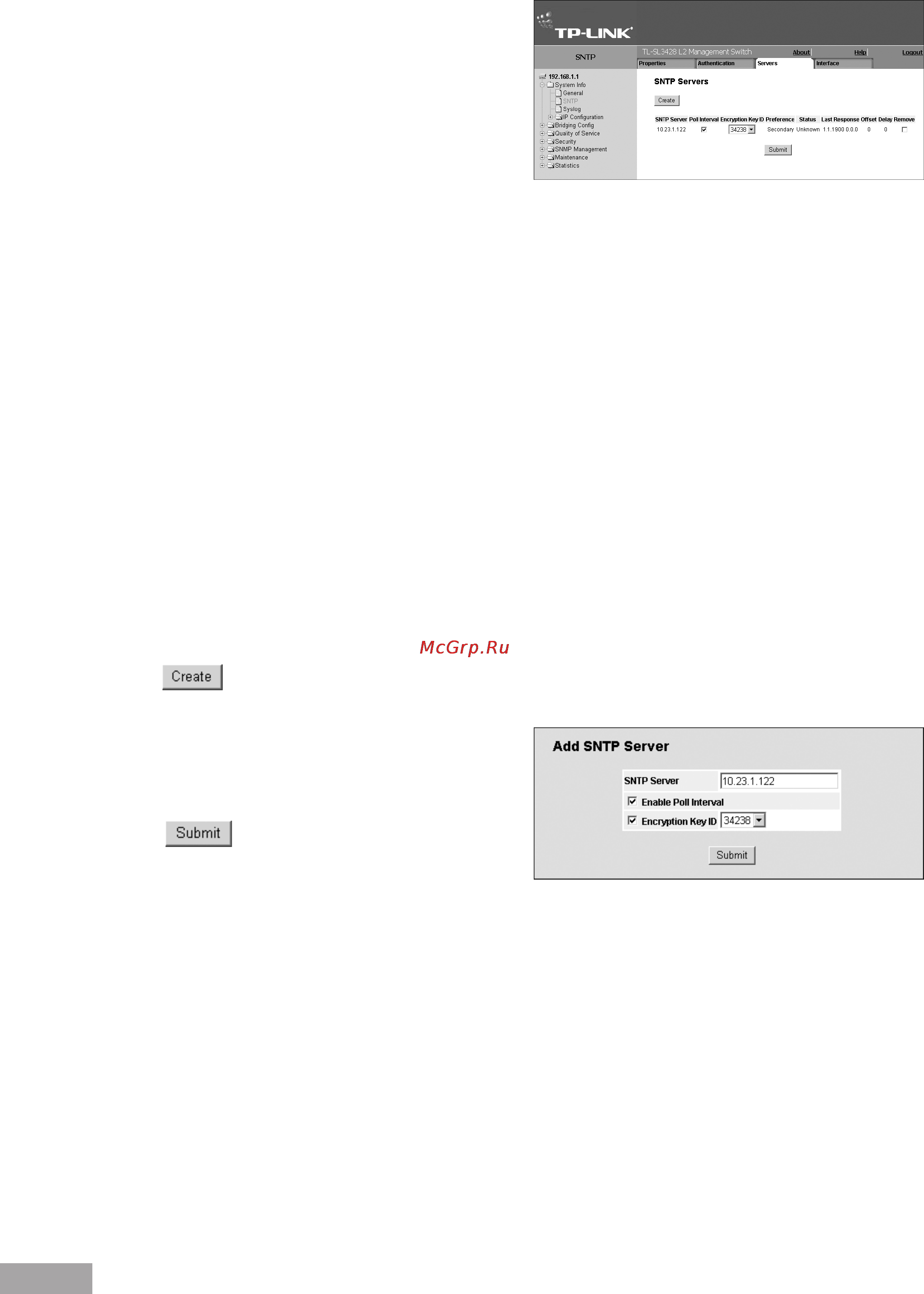 Tp-Link TL-SL3452 [22/120] Defining sntp interface settings