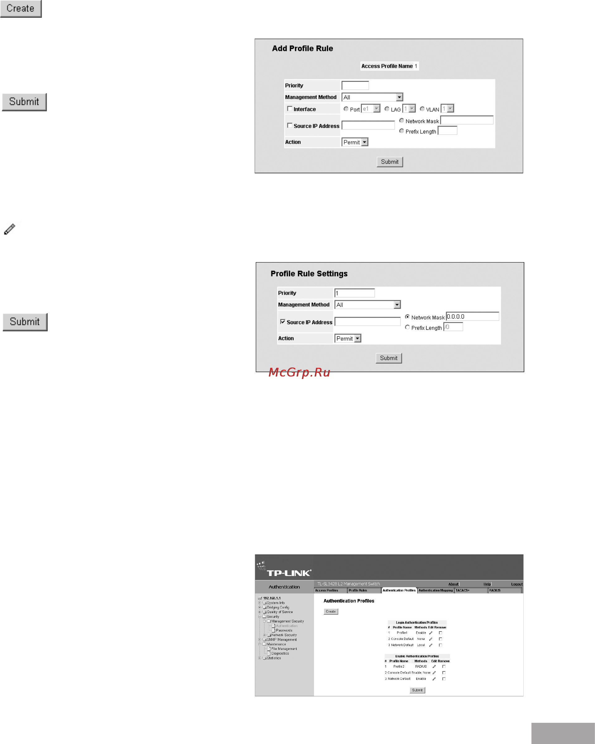 Tp-Link TL-SL3452 [31/120] Defining authentication profiles