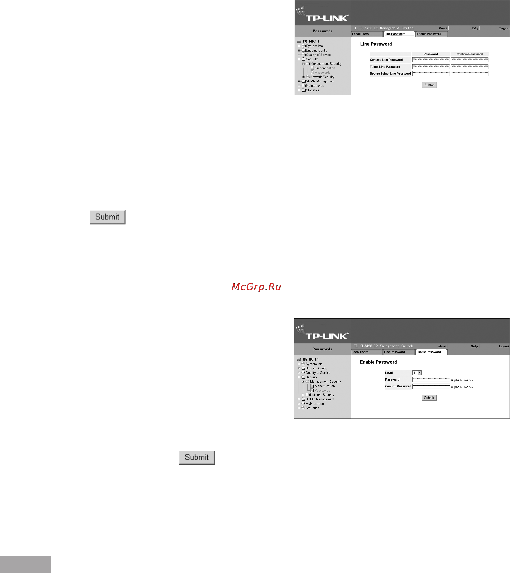 Tp-Link TL-SL3452 [38/120] Defining line passwords