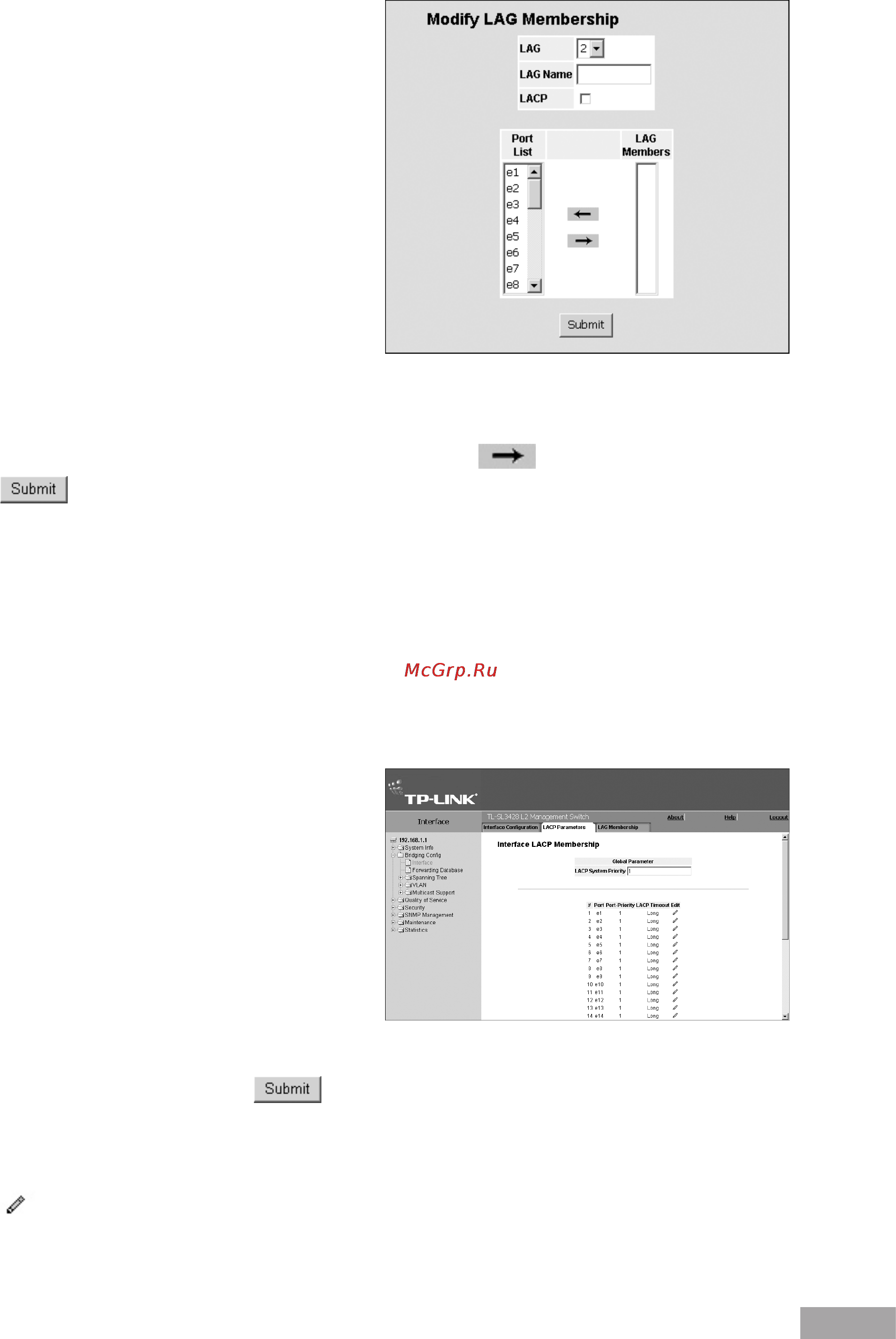 Tp-Link TL-SL3452 [55/120] Configuring lacp