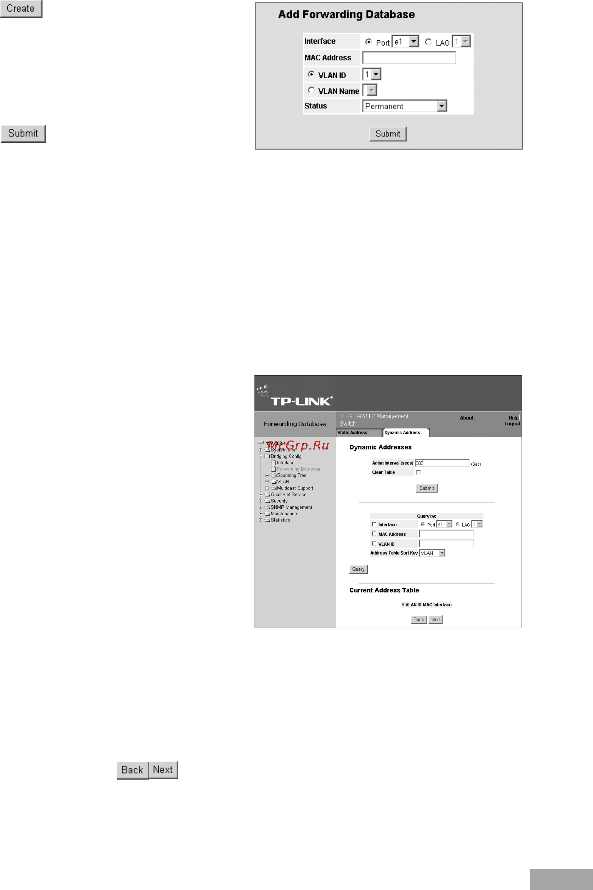 Tp-Link TL-SL3452 [63/120] Configuring dynamic forwarding addresses