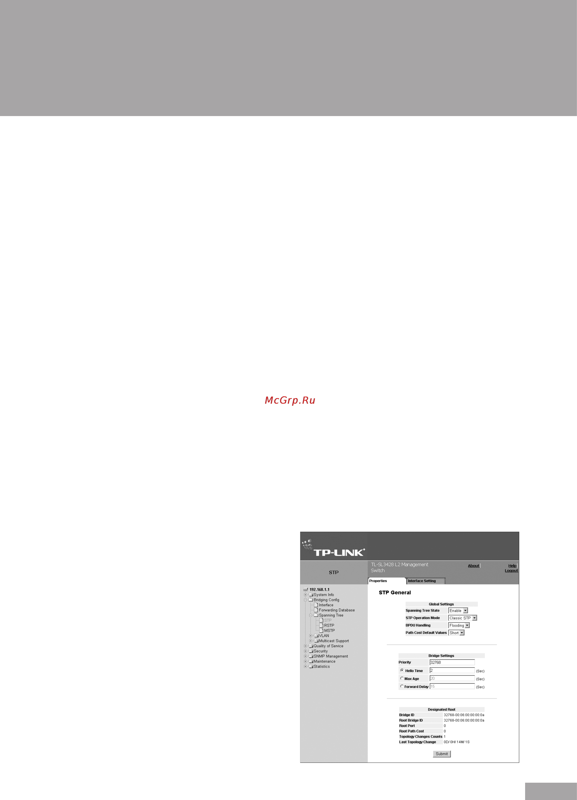 Tp-Link TL-SL3452 [65/120] Section 9 configuring the spanning tree protocol