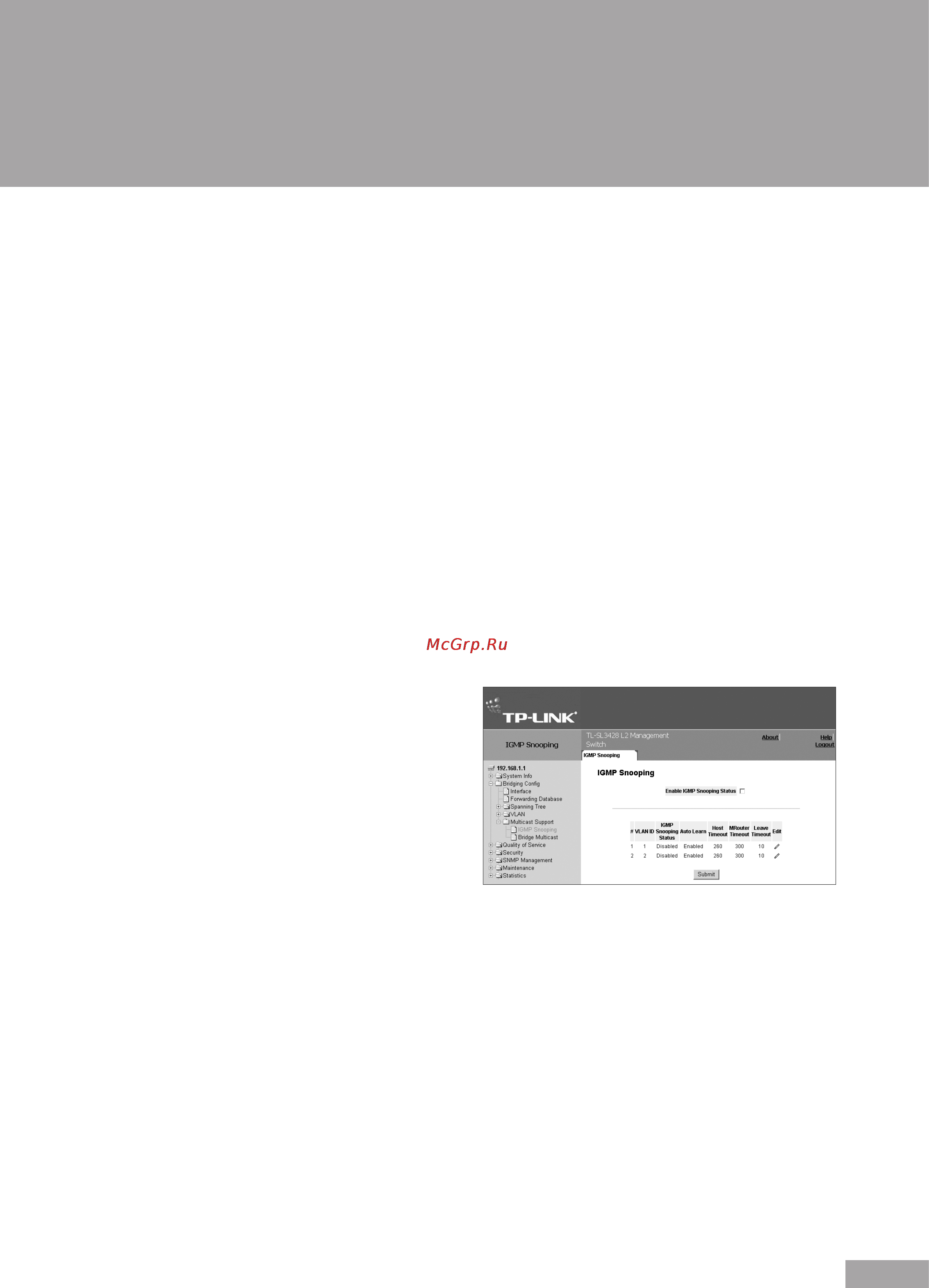 Tp-Link TL-SL3452 [73/120] Section 10 configuring multicast forwarding