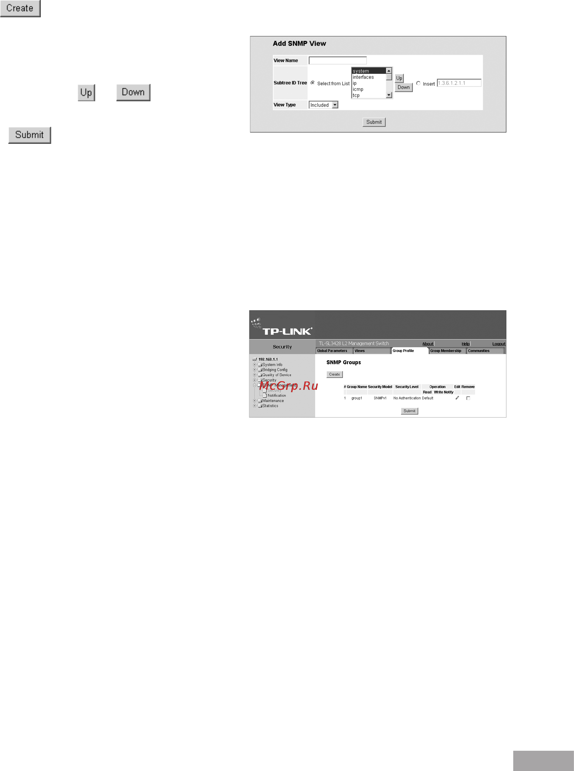 Tp-Link TL-SL3452 [79/120] Defining snmp group profiles