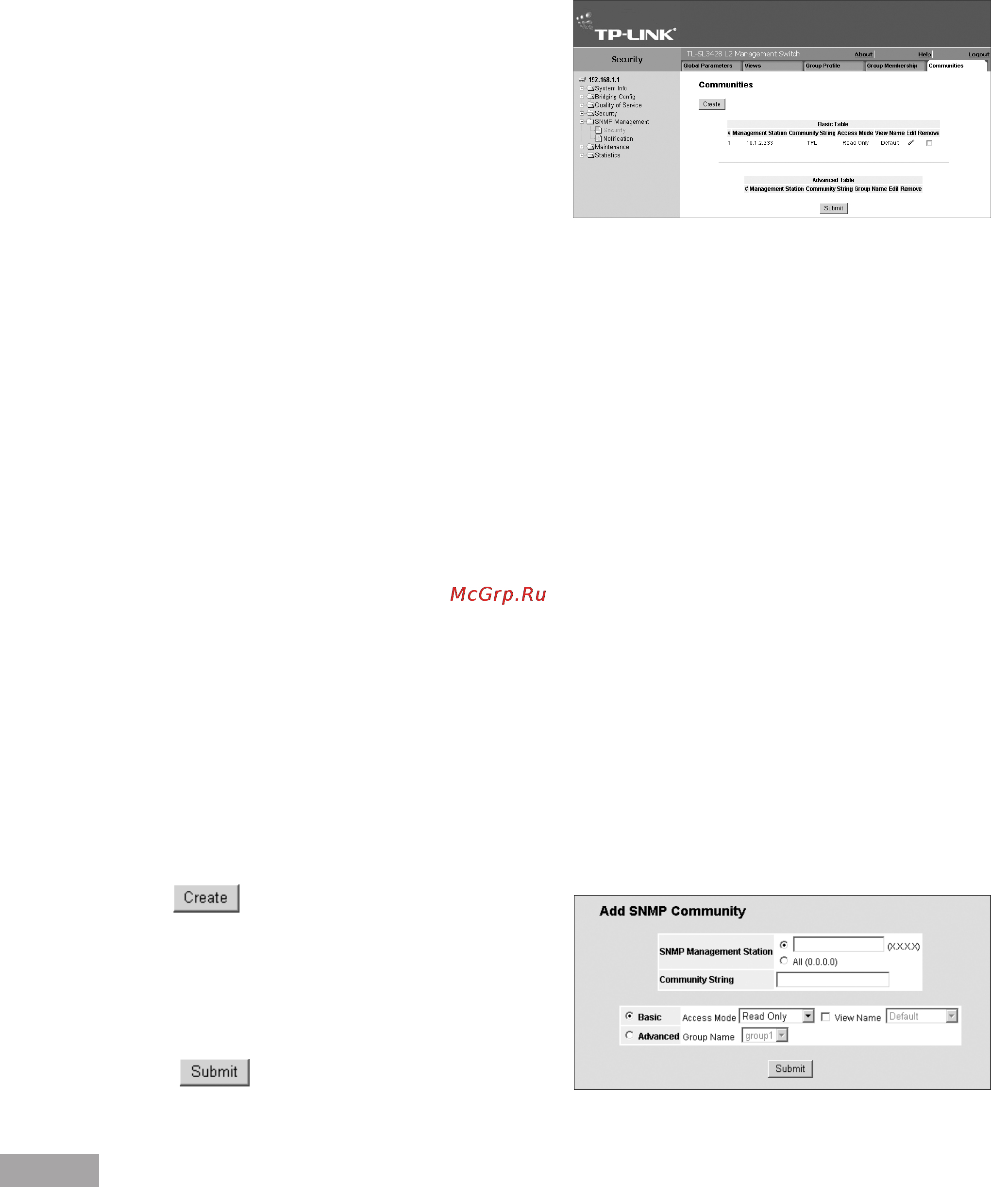 Tp-Link TL-SL3452 [82/120] Defining snmp communities