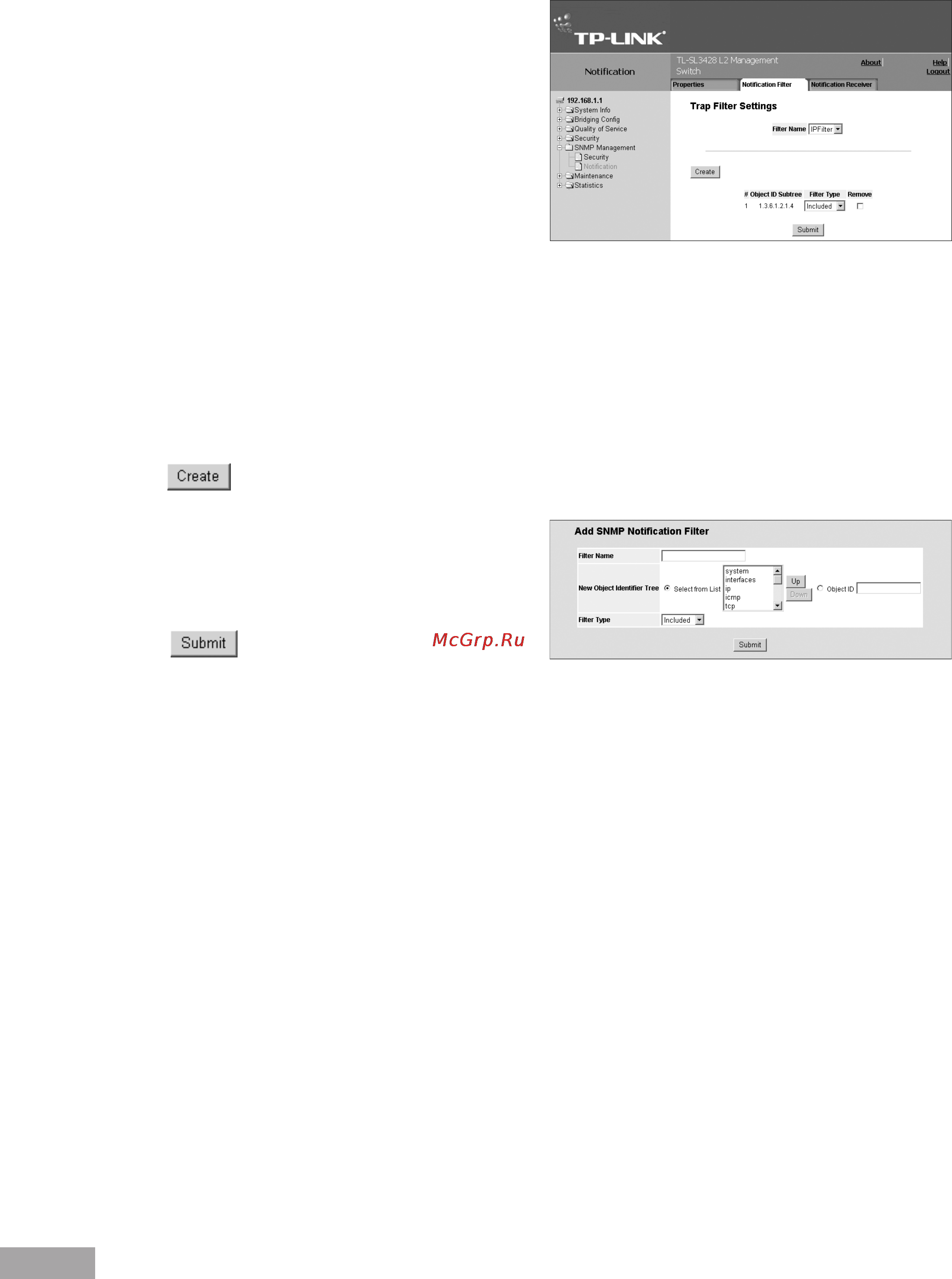 Tp-Link TL-SL3452 [84/120] Defining notification receivers