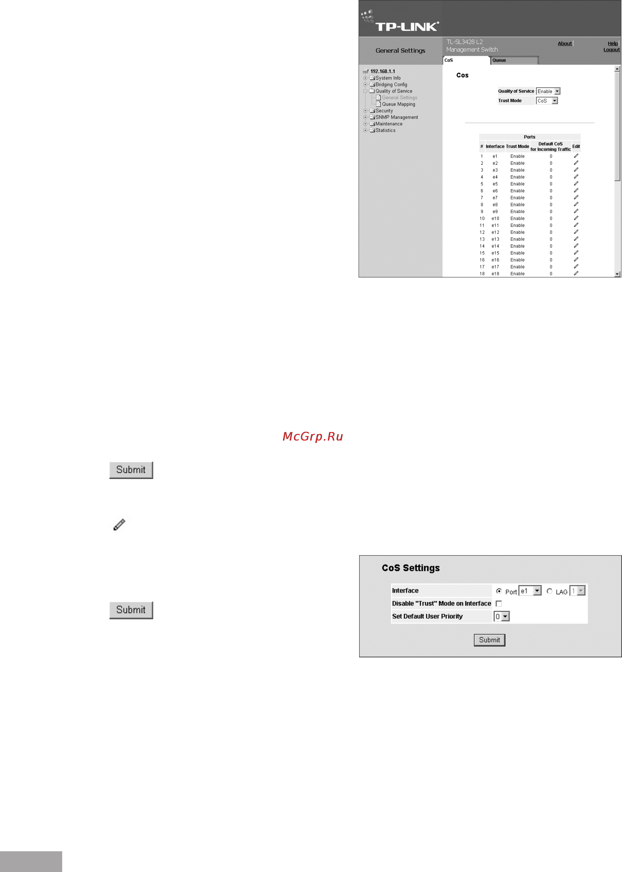 Tp-Link TL-SL3452 [90/120] Defining queues