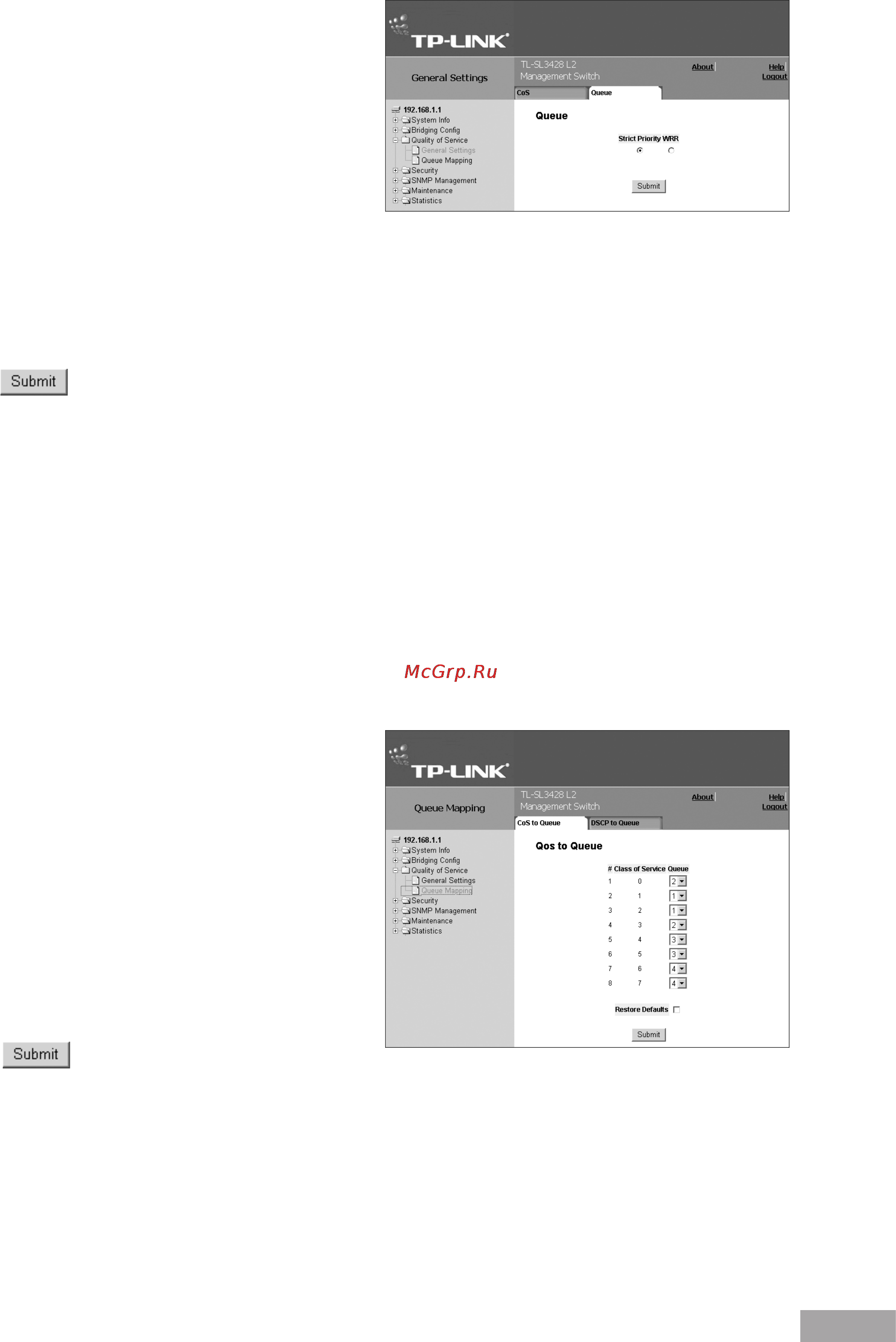 Tp-Link TL-SL3452 [91/120] Mapping queues