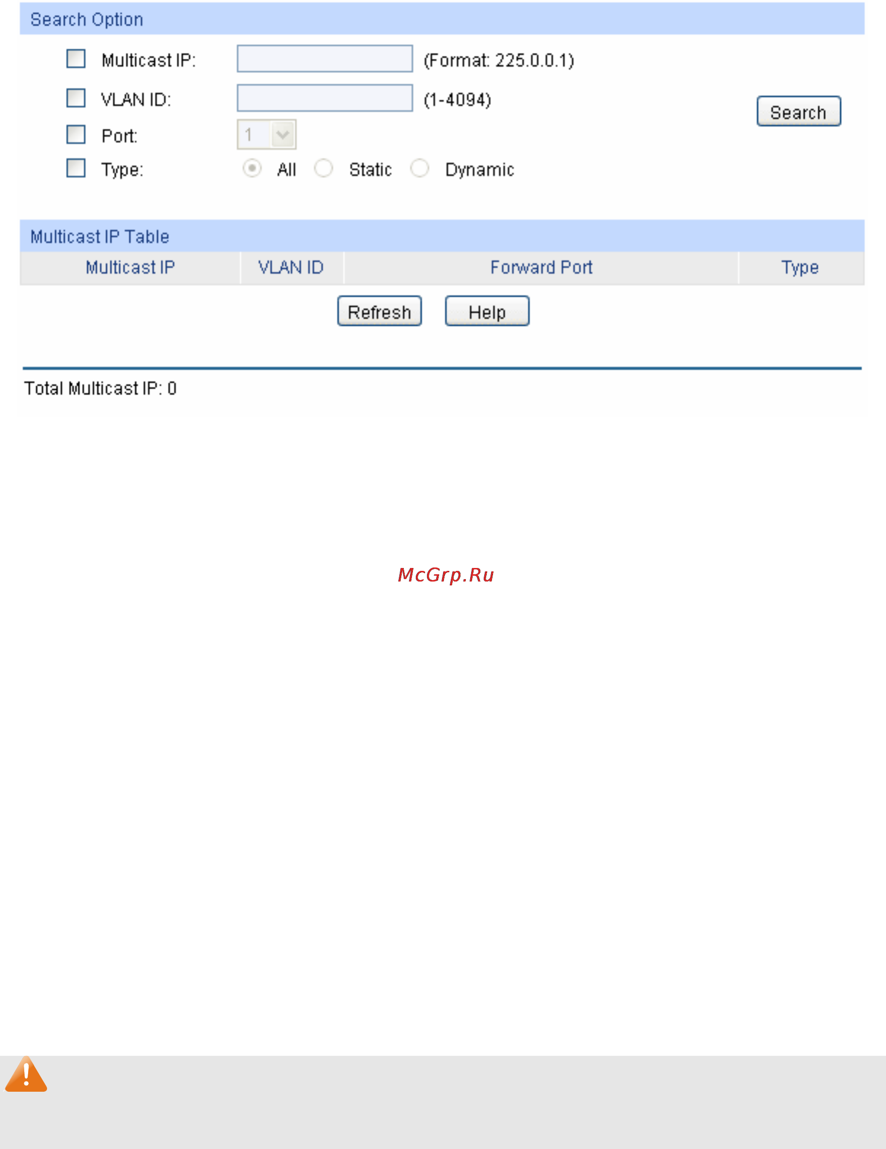 Tp-Link TL-SL3428 [109/234] Multicast ip table