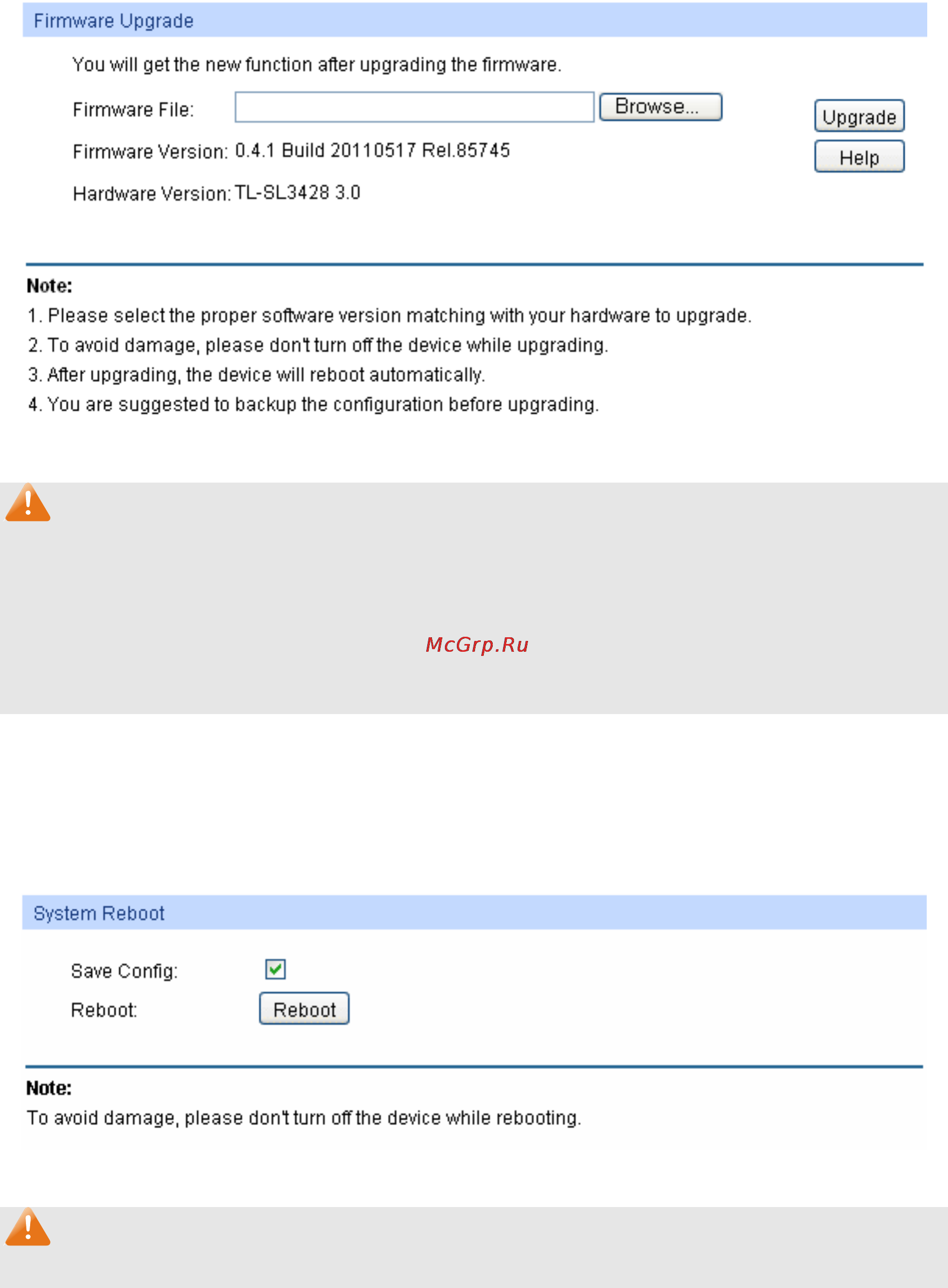 Tp-Link TL-SL3428 [27/234] System reboot