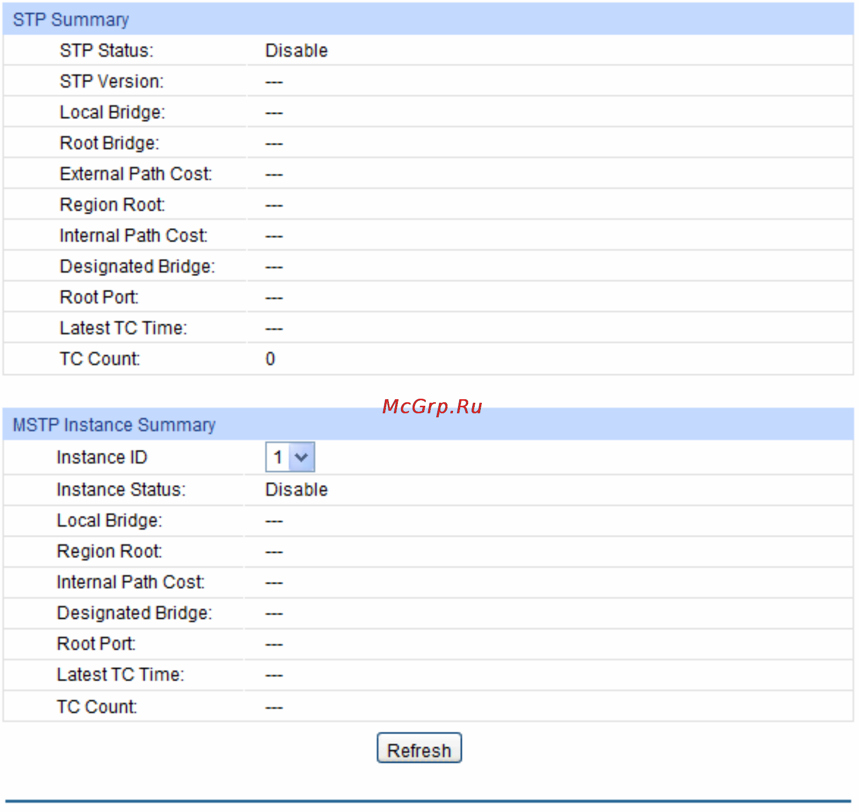 Tp-Link TL-SG2424 [63/130] Stp summary