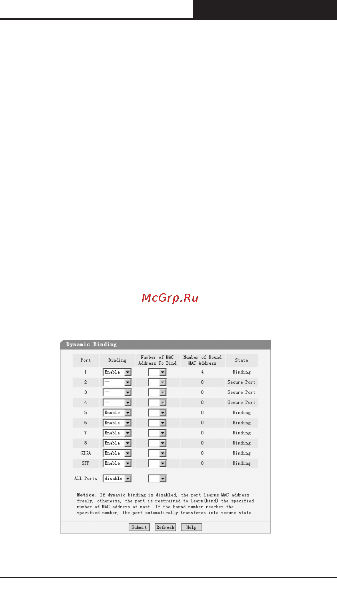 Tp-Link TL-SL2428WEB [53/75] Dynamic binding