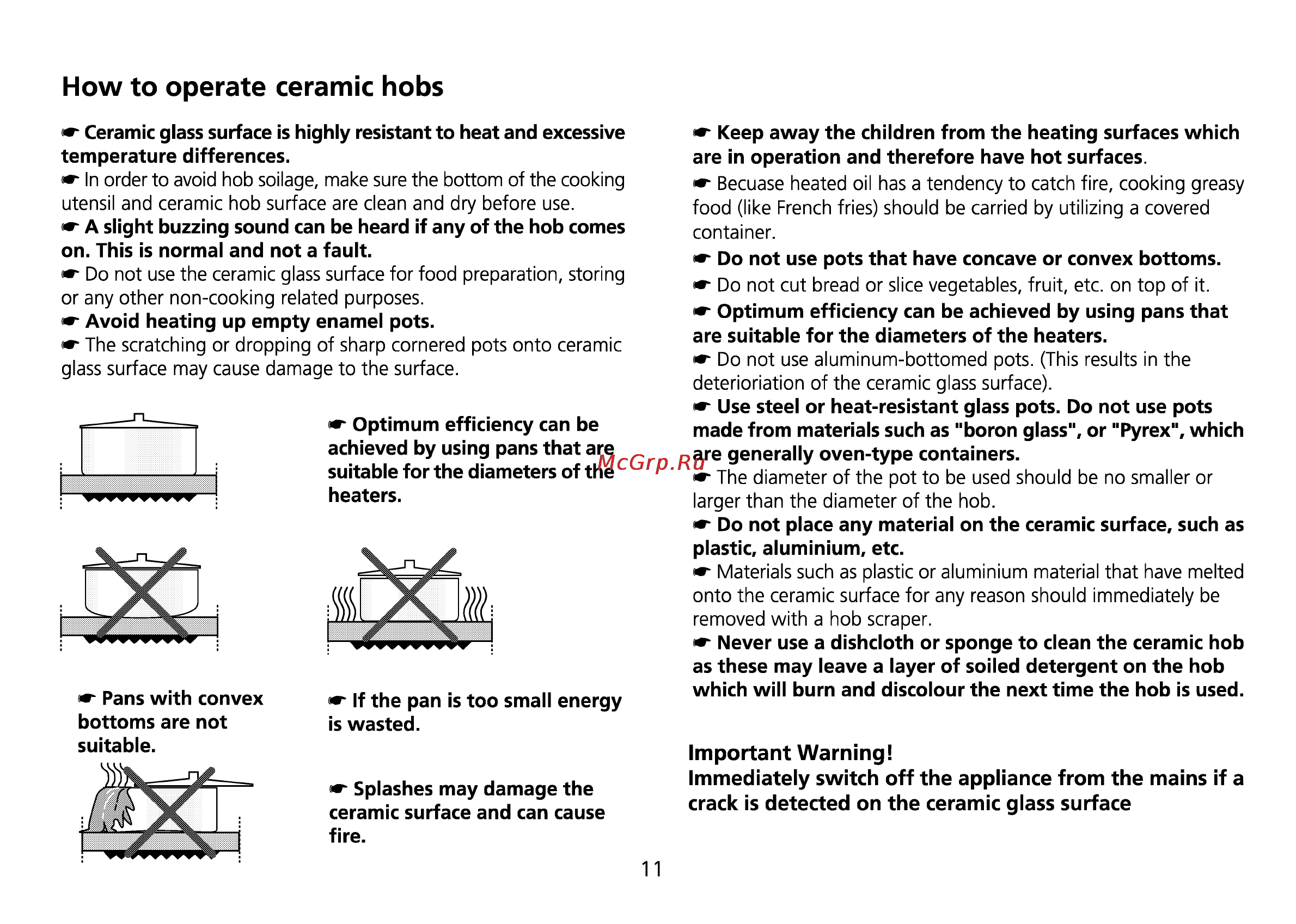 Beko CE 56100 [45/72] How to operate ceramic hobs