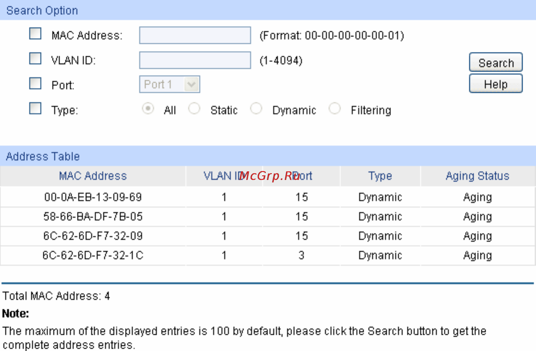 Tp-Link TL-SL2428 [44/140] The following entries are displayed on this screen