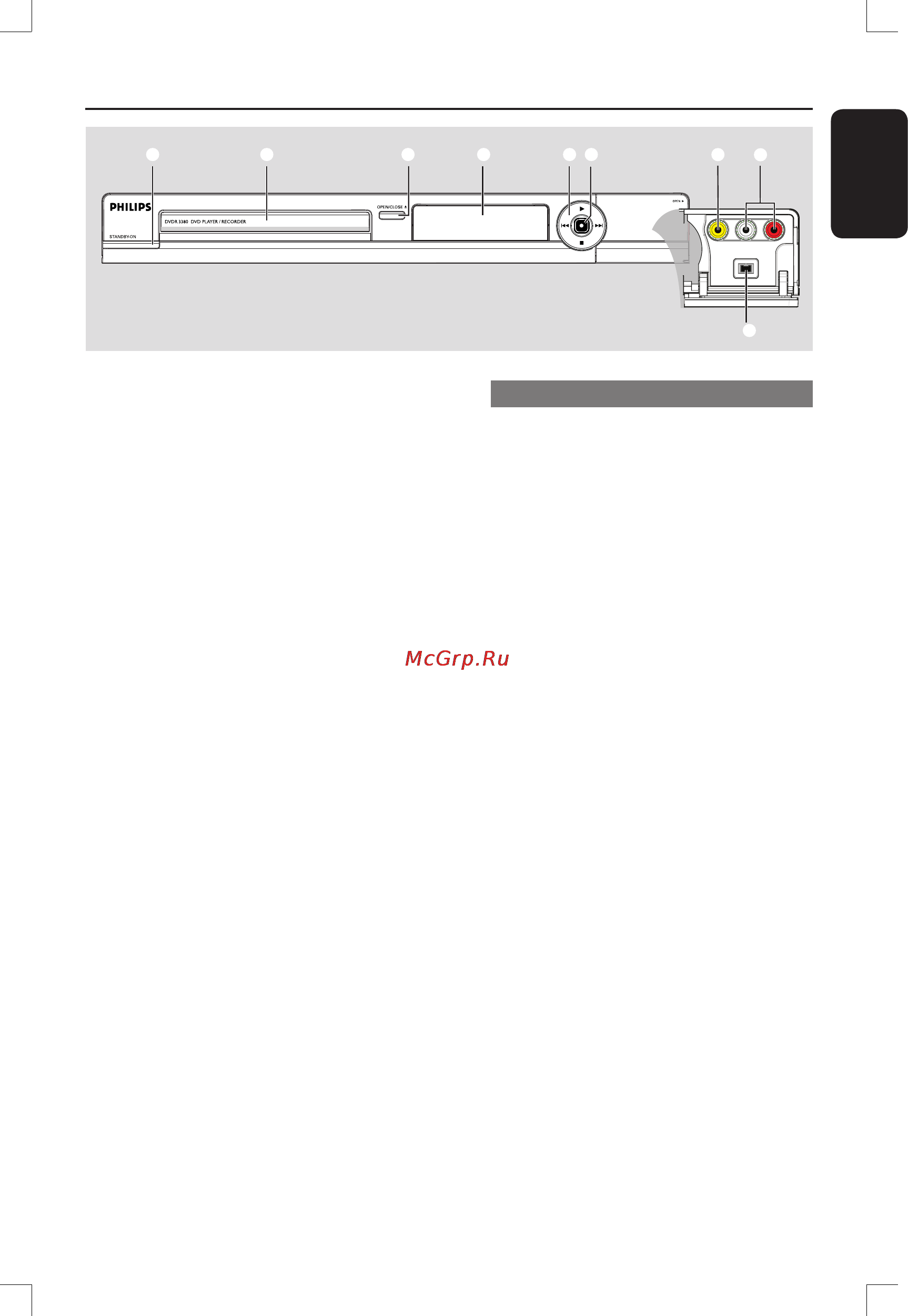 Philips DVDR3380 [13/66] Основной блок