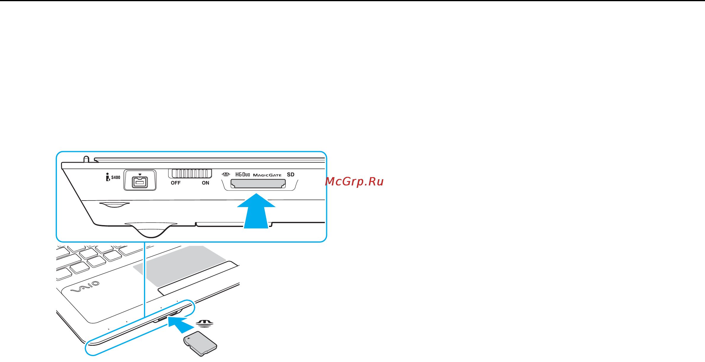 Sony VPCF22M1R/B Black [54/176] Установка и извлечение карты памяти memory stick