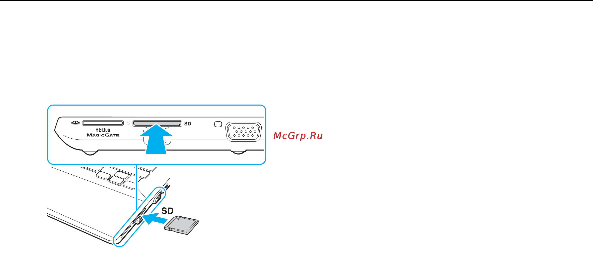 Sony VAIO VPCSB1A7E [64/210] Процедура установки карты памяти sd
