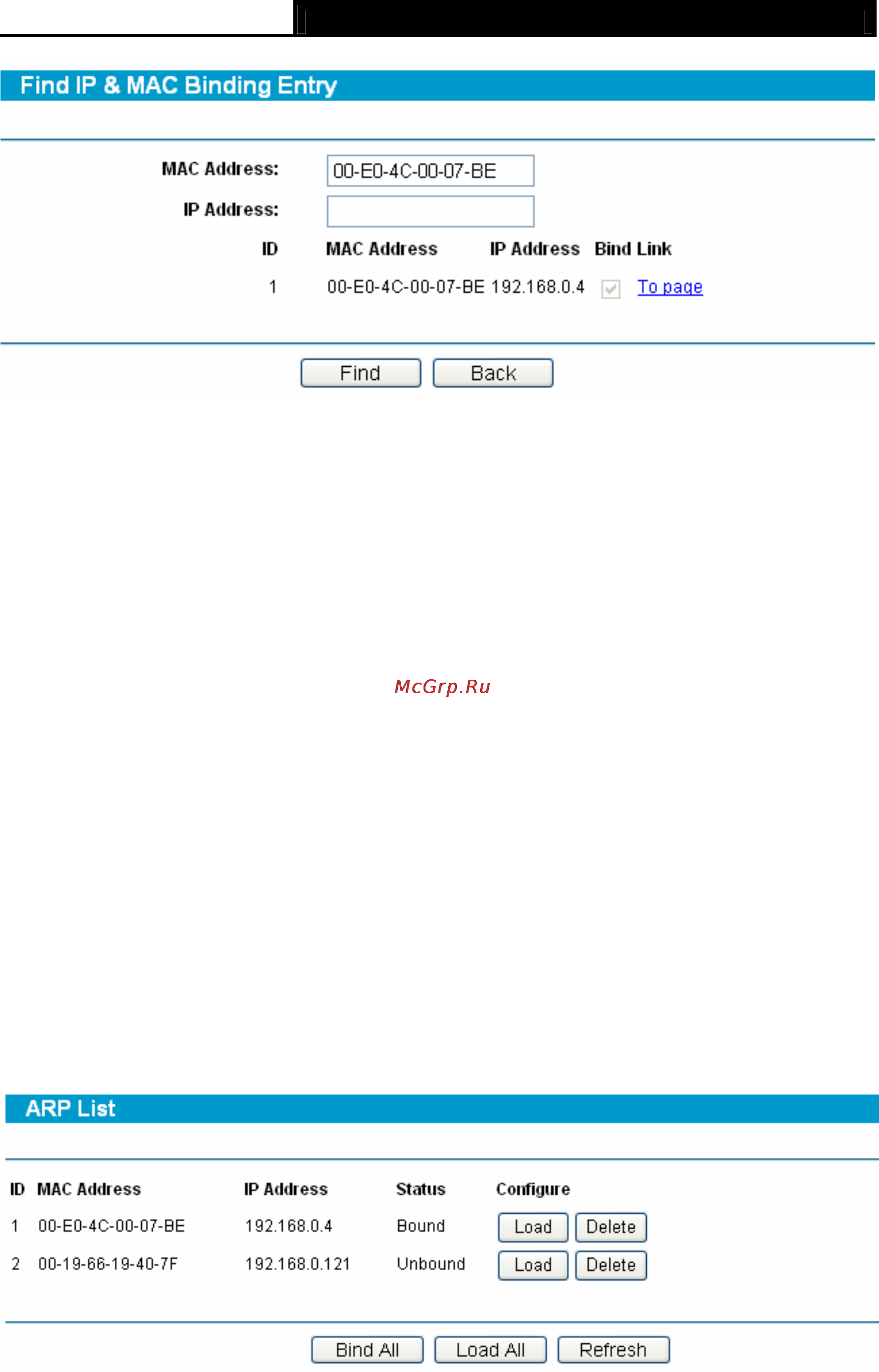 Tp-Link TL-R600VPN [62/82] Arp list