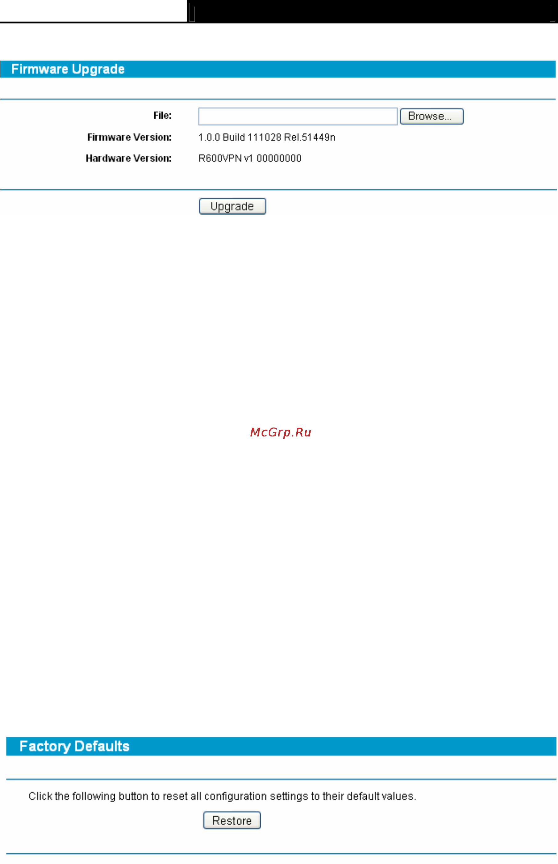 Tp-Link TL-R600VPN [69/82] Factory defaults