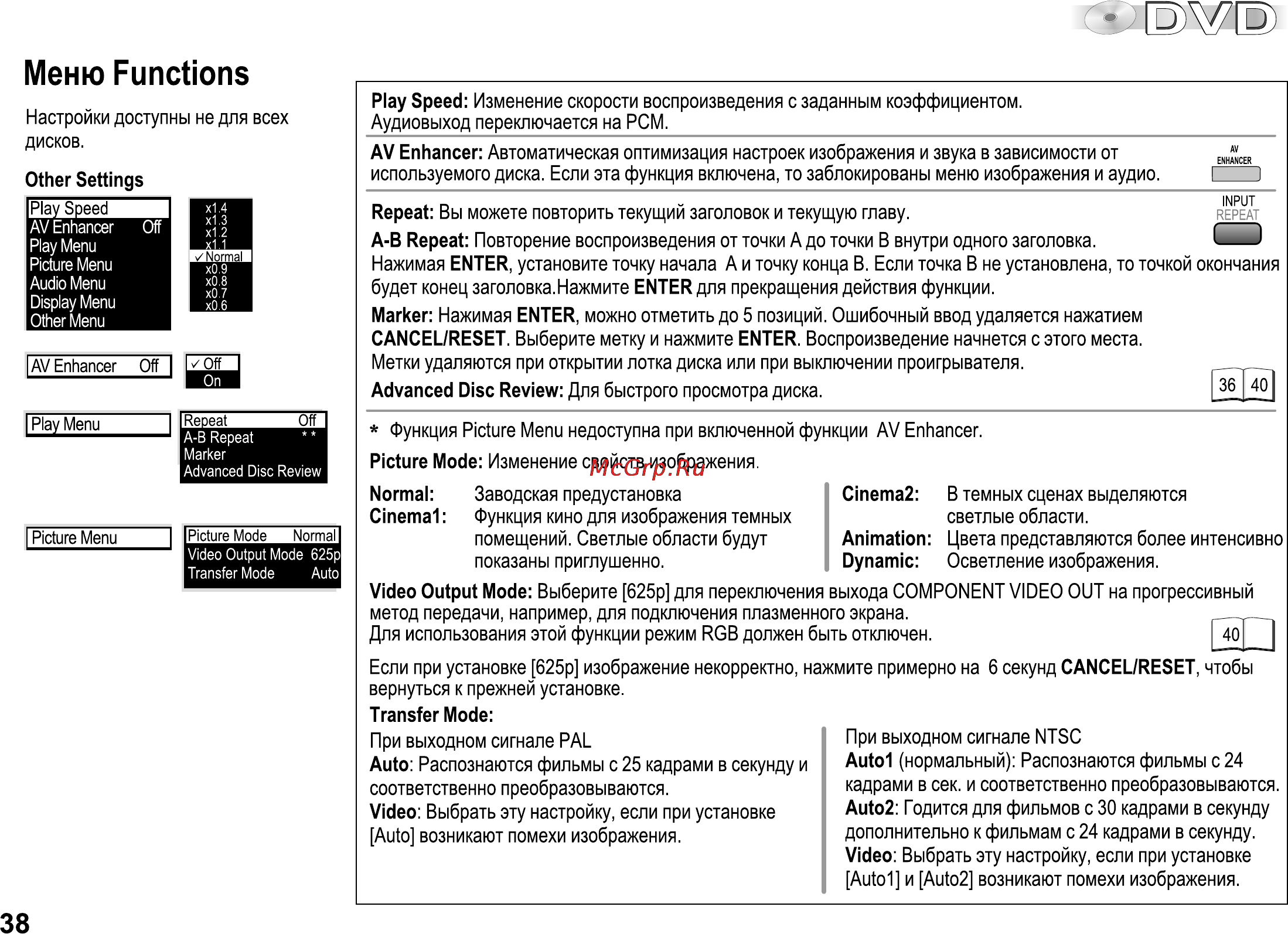 Panasonic NV-VP28 [38/48] Меню functions