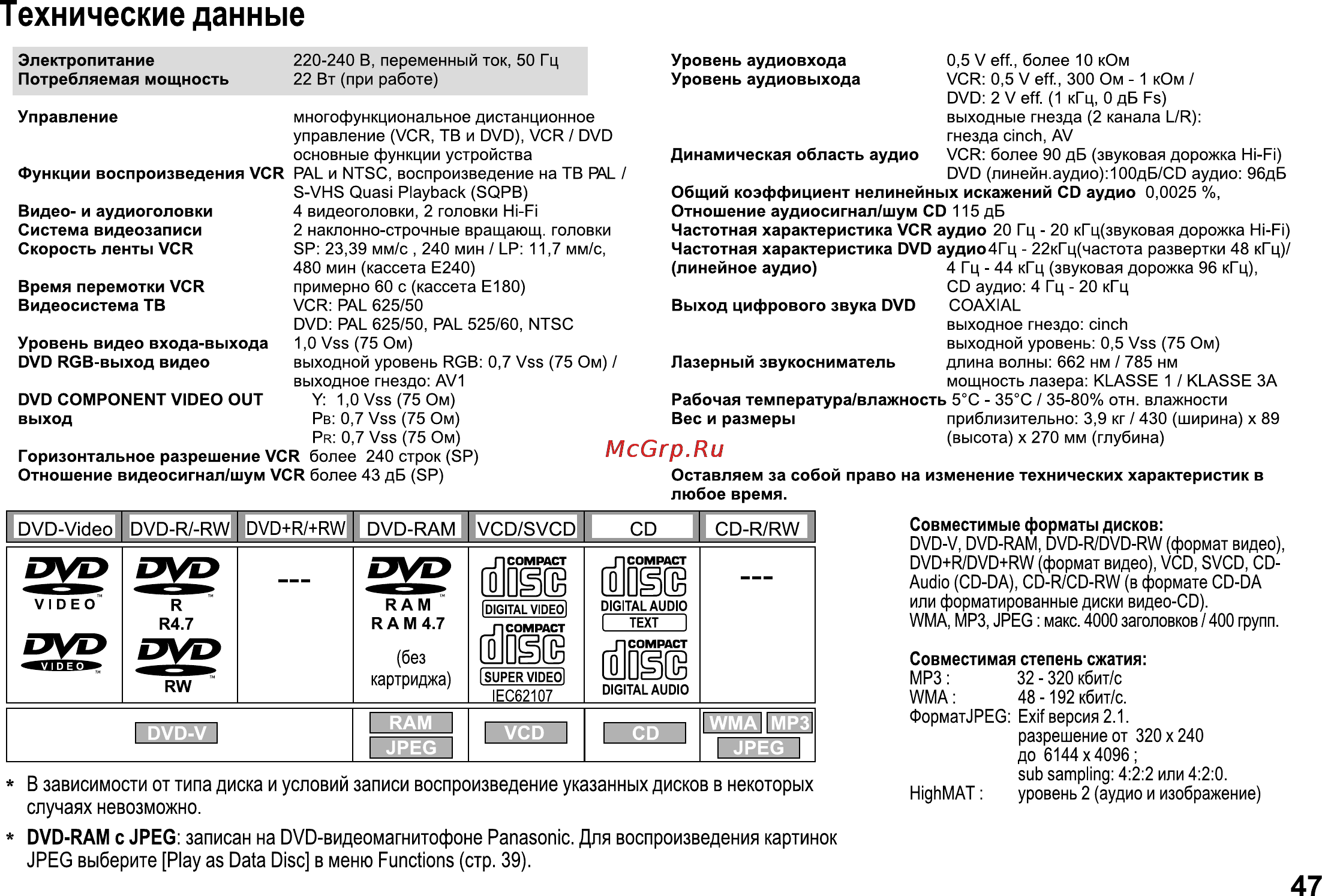 Panasonic NV-VP23 [47/48] Рур