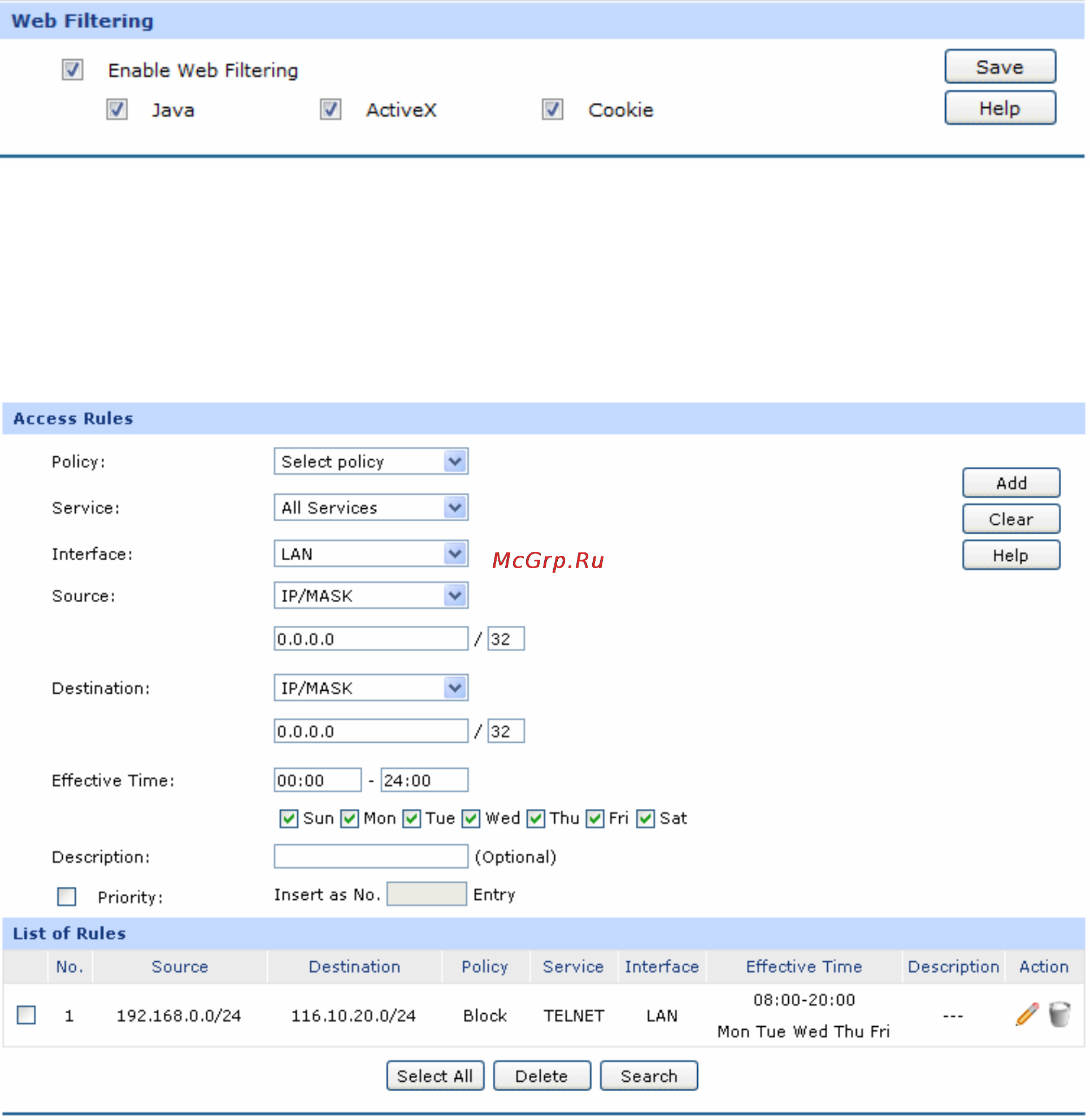 Tp-Link TL-R480T+ [85/124] Access rules