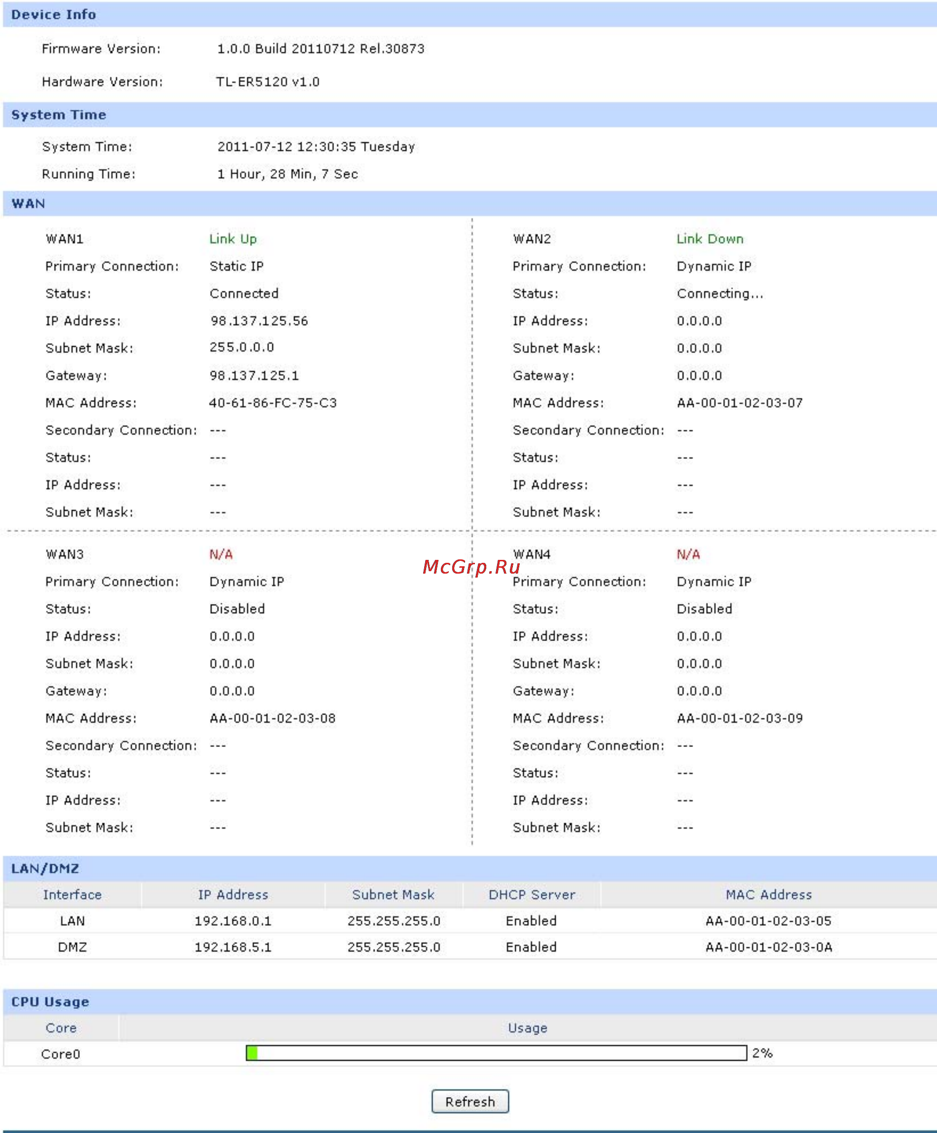 Tp-Link TL-ER5120 [15/146] System mode